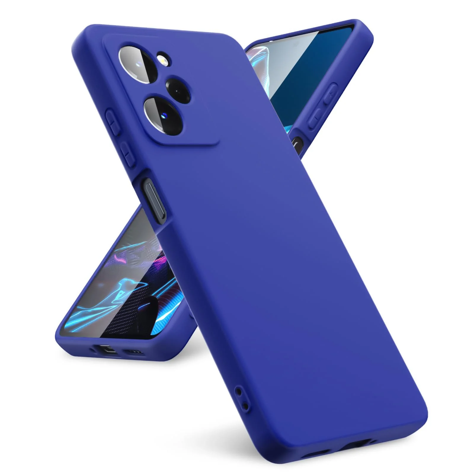 DL3 Mobilak Soft Silicone Protective Case for POCO X5 Pro 5G with Microfiber Lining and Shockproof Design - Pepsi
