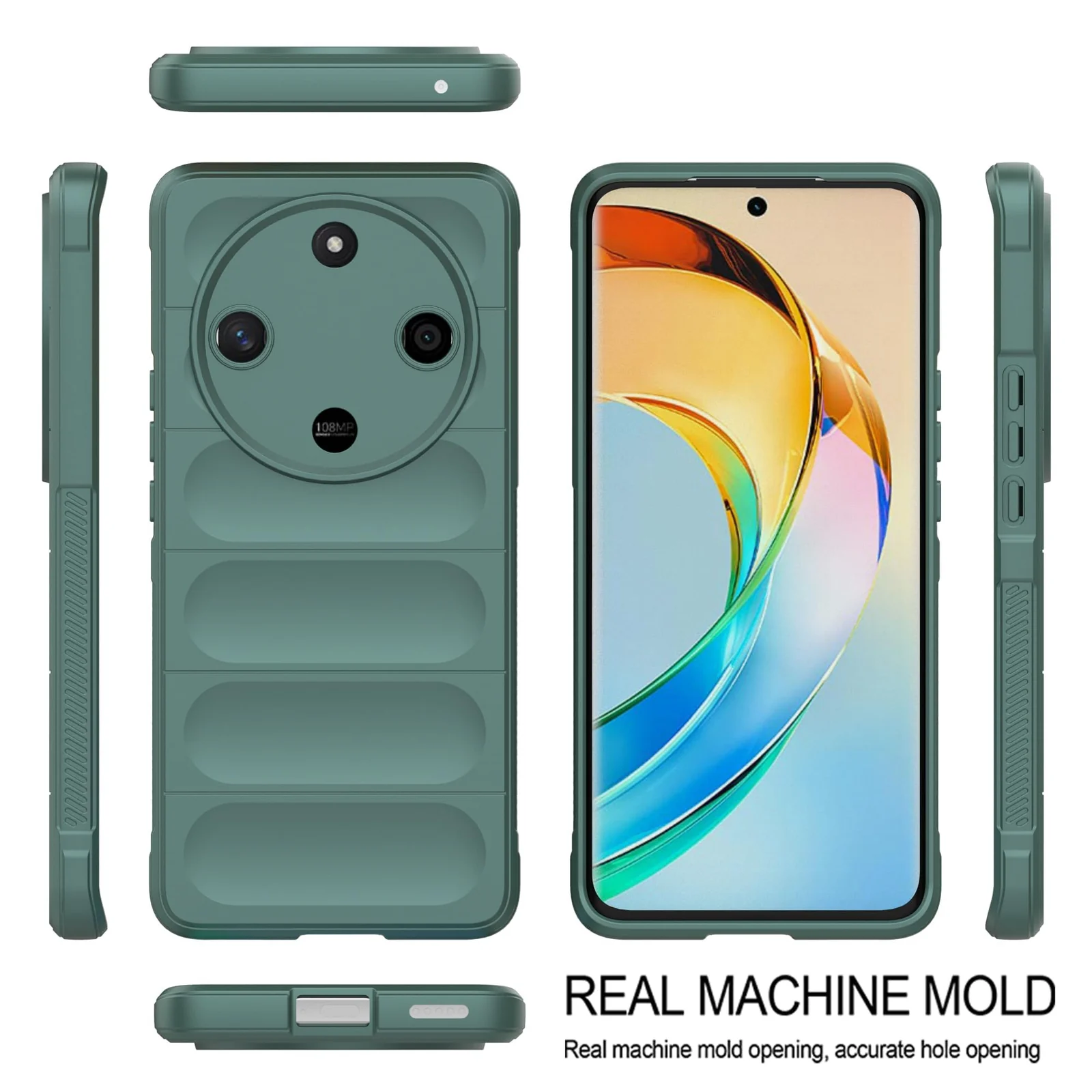 DL3 Mobilak Soft Silicone Protective Case for Honor X9b / Honor Magic 6 Lite 5G / Honor X50 with Camera Protection and Shockproof Design - Green