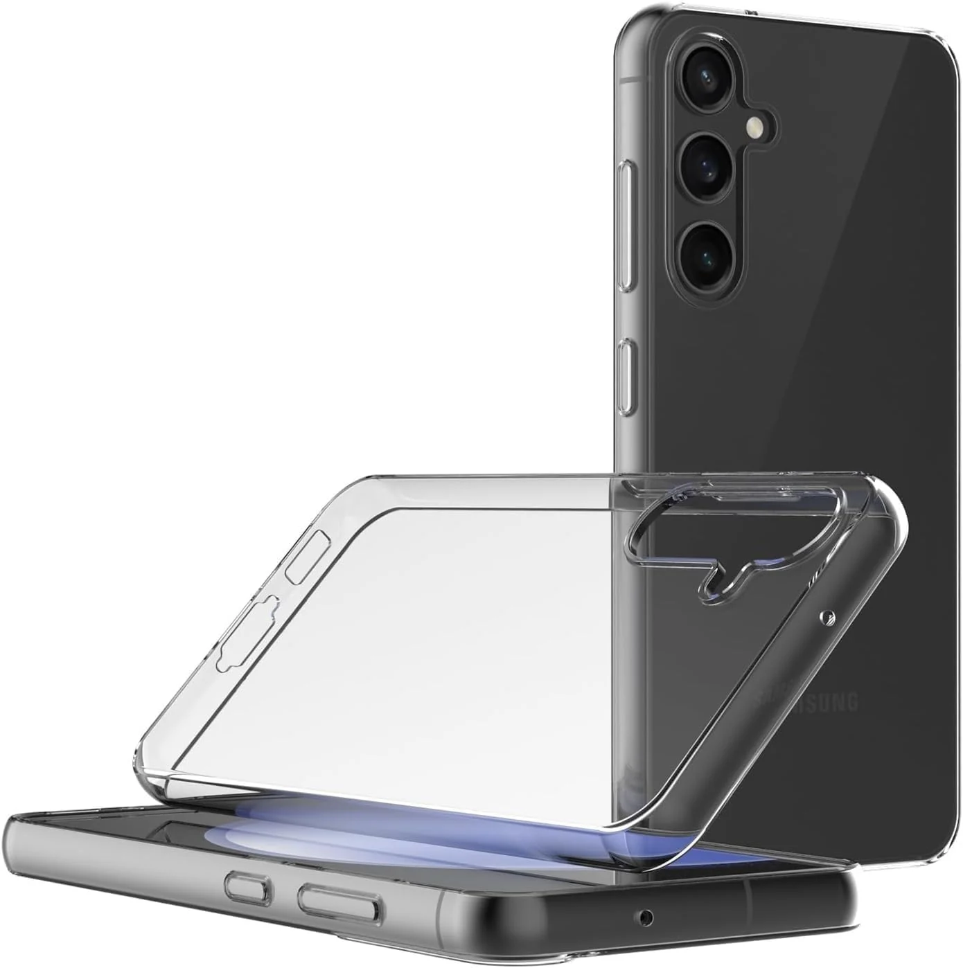 DL3 Mobilak Case Compatible with Samsung Galaxy S23 FE 5G Case Crystal Soft TPU Gel Case Flexible Silicone Anti-Scratch Camera Protection TPU Cover - Clear