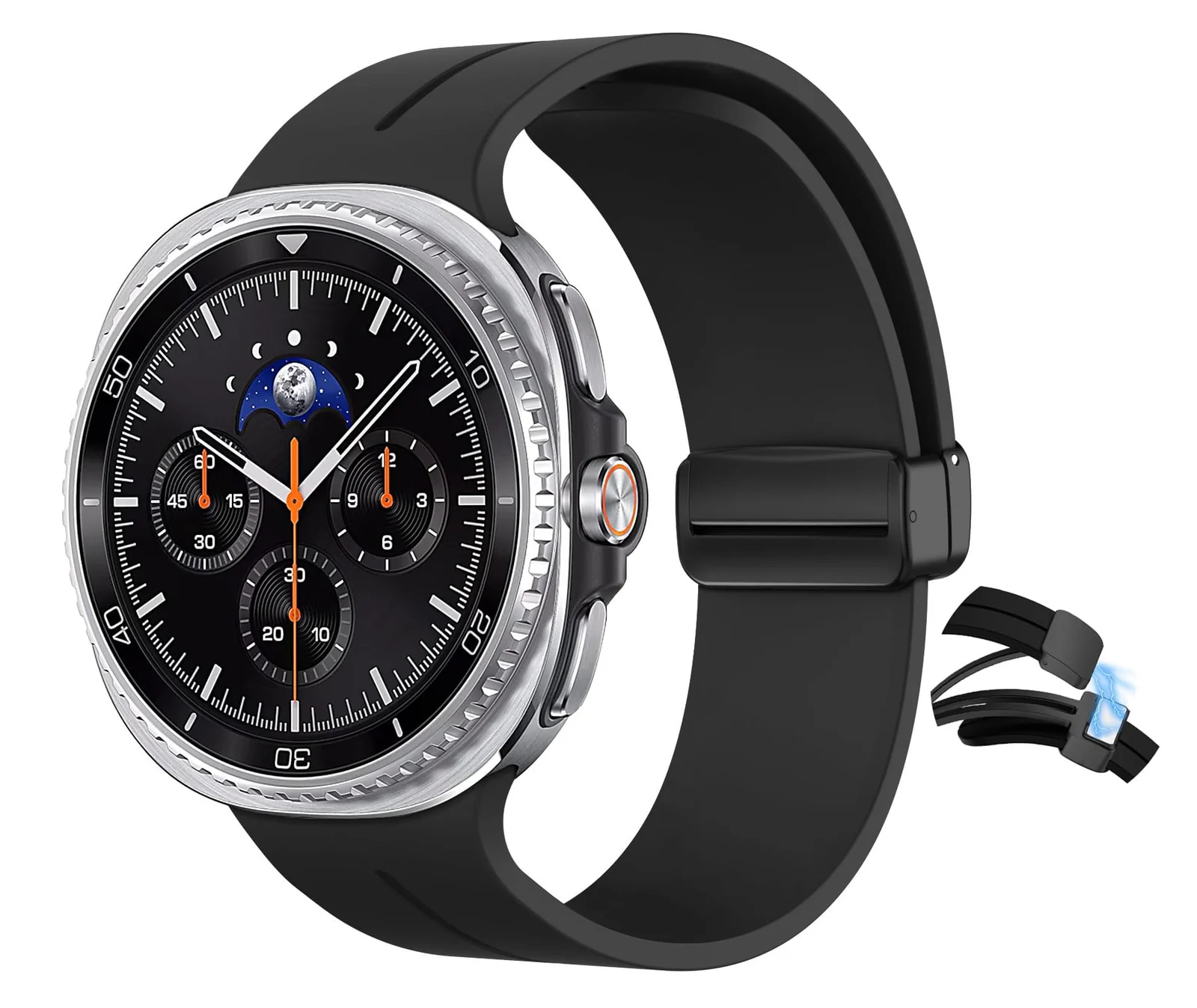 DL3 MOBILAK Magnetic Silicone Watch Strap for Samsung Galaxy Watch 8 40 / 44 mm and Watch 8 Classic 46 mm