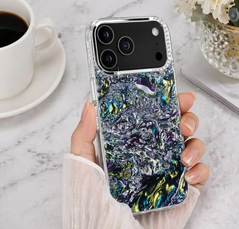 DL3 Mobilak Glitter Rhinestone Protective Case for iPhone 17 with Shockproof Design - Multi Color