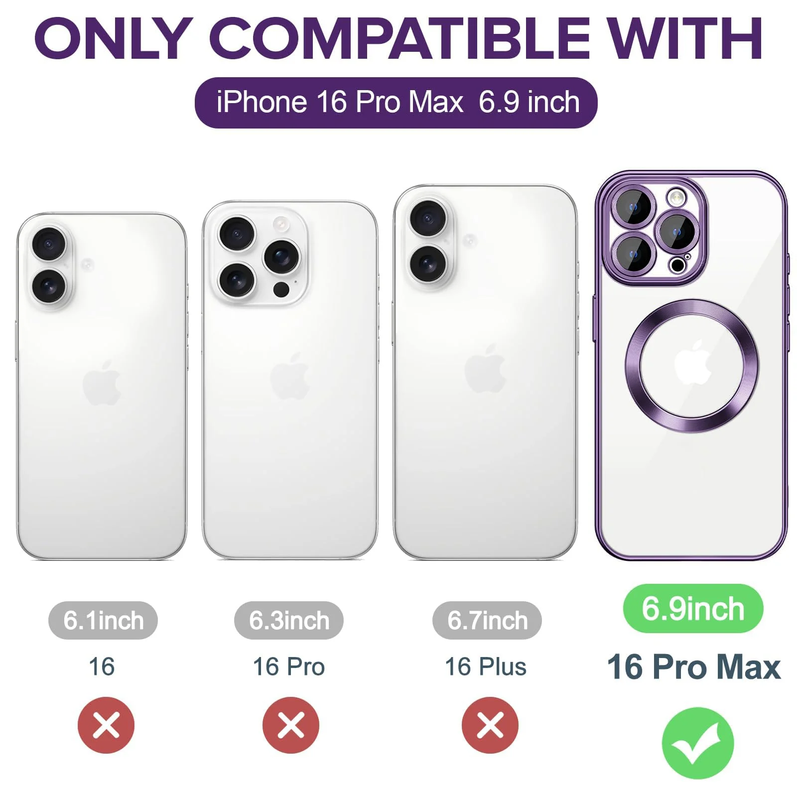 DL3 Mobilak Plated-Edge TPU Protective Case with Camera Protection for iPhone 16 Pro Max - Deep Purple
