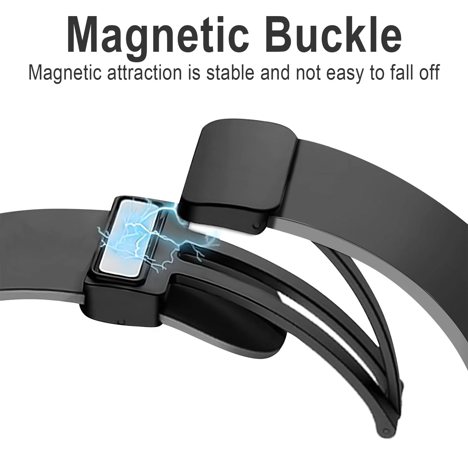 DL3 MOBILAK Magnetic for Samsung Galaxy Watch 6/5/4 Band 40mm 44mm/Galaxy Watch 6 Classic Bands 47mm 43mm/watch 4 Classic 46mm 42mm,Silicone Strap for Samsung Watch 5 Pro 45mm,No Gap Buckle - Space Grey
