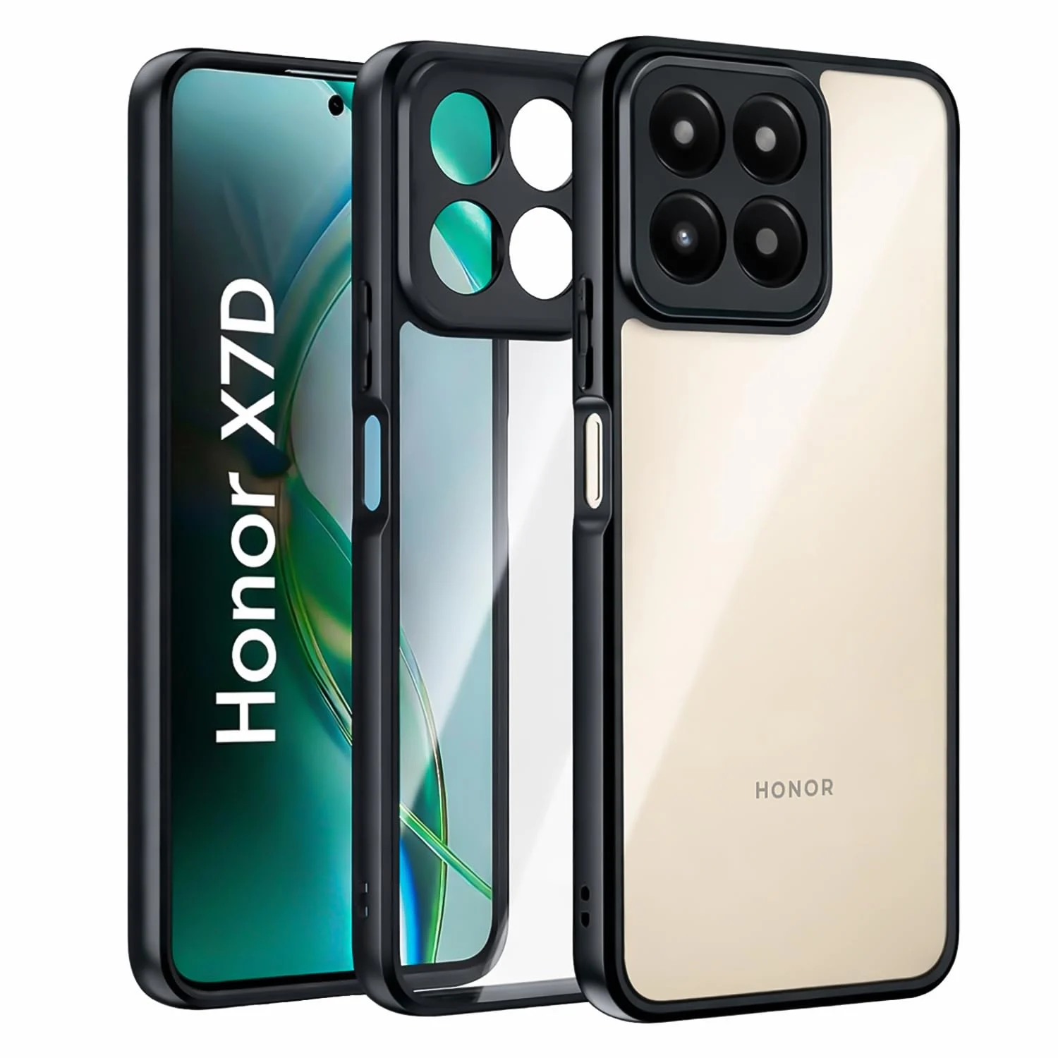 DL3 Mobilak Clear TPU Case for Honor X7D, Camera protection, Shock-absorbing protection, Scratch-resistant surface - Black
