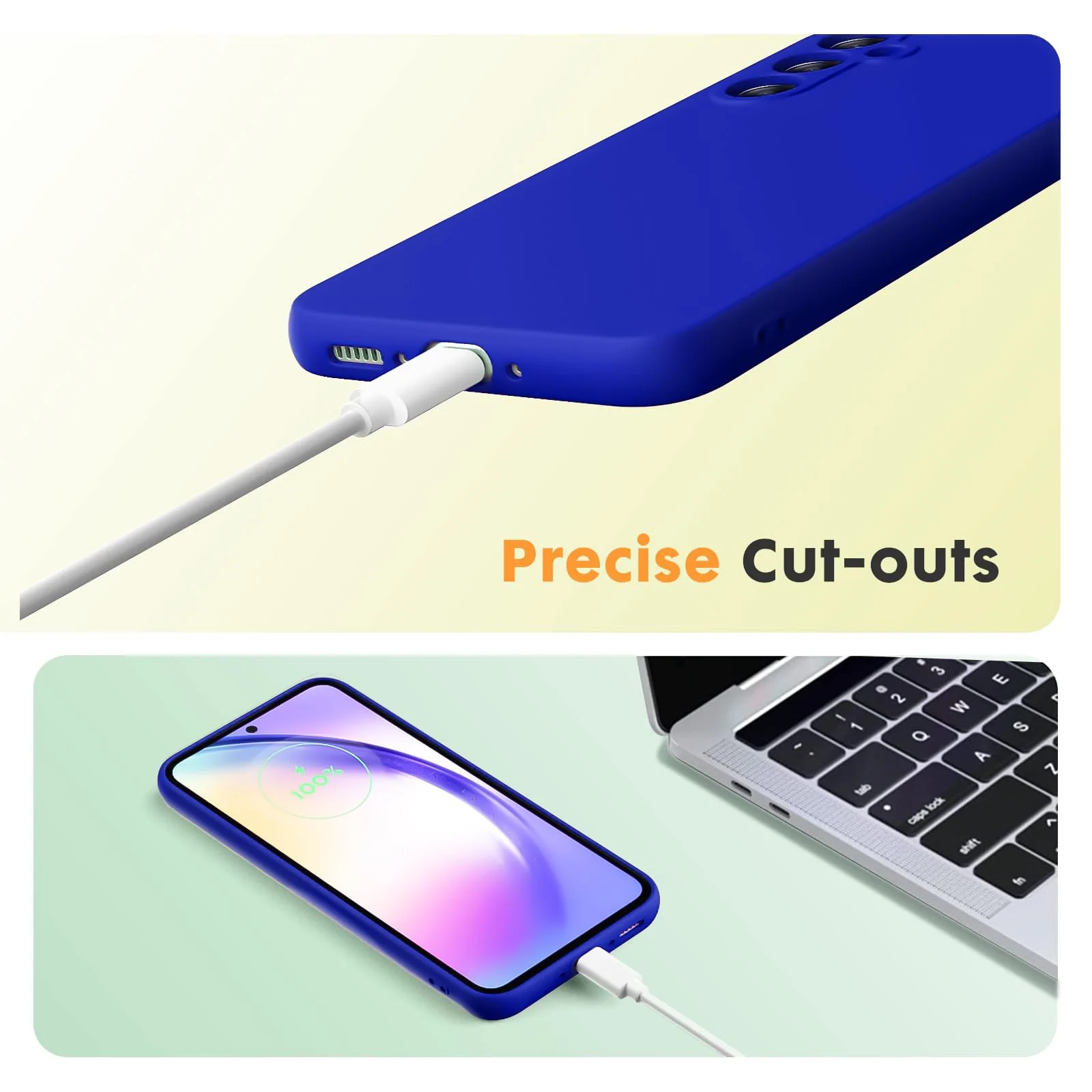 DL3 Mobilak Samsung Galaxy A24 4G Case, Soft Flexible Silicone Gel Rubber Bumper Cover, Full Body Shockproof Protective Phone Case - Pepsi