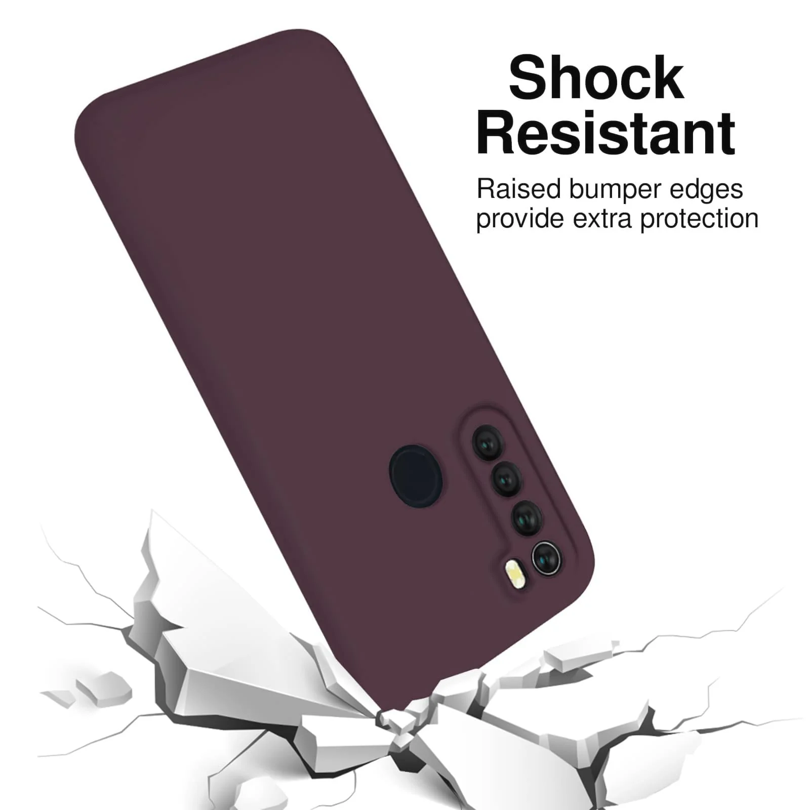 DL3 Mobilak Silicone Protective Case for Xiaomi Redmi Note 8, Shock-absorbing protection, Scratch-resistant surface, Soft microfiber lining - Wine Red
