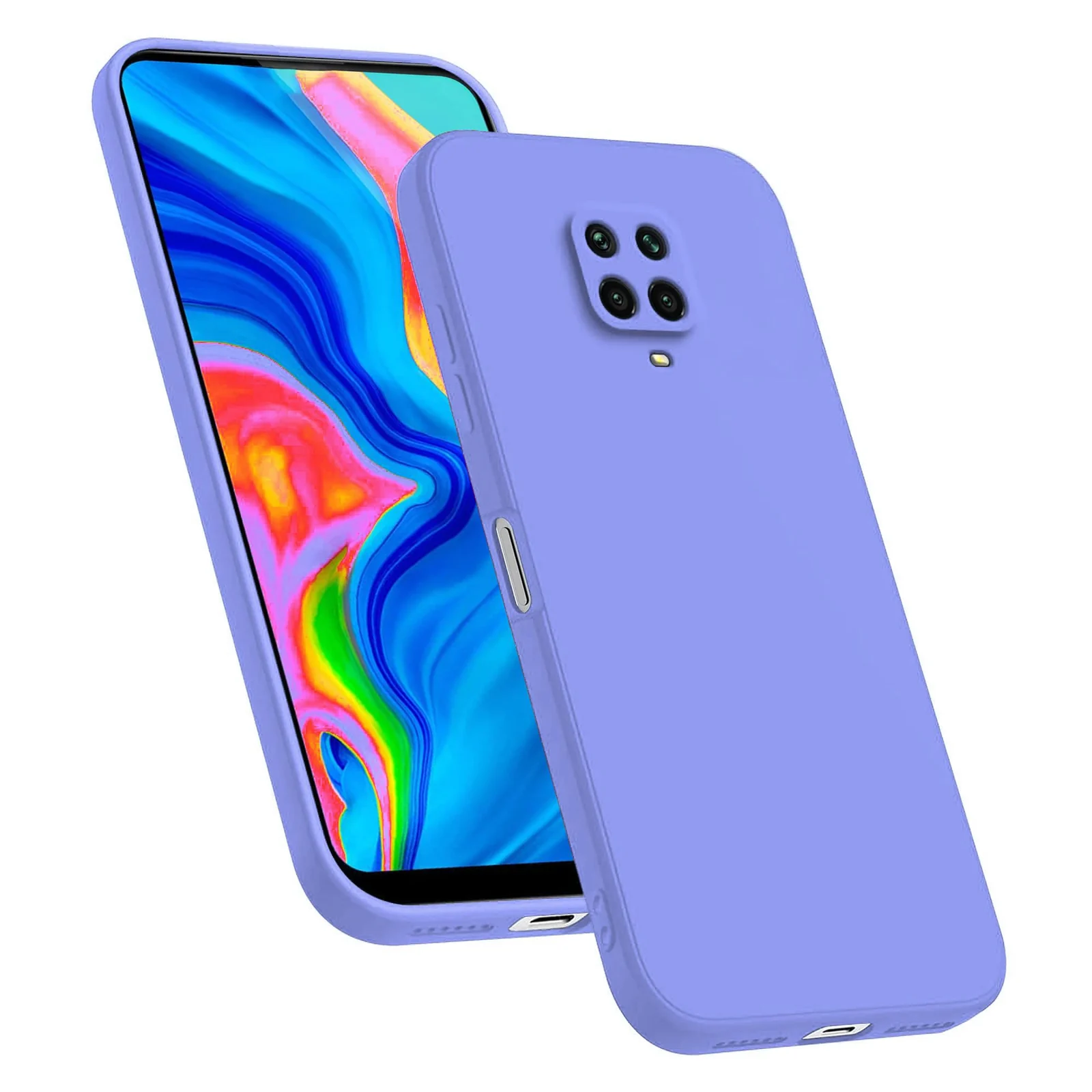 DL3 Mobilak Silicone Protective Case for Xiaomi Redmi Note 9S / 9 Pro / 9 Pro Max, Shock-absorbing protection, Scratch-resistant surface, Soft microfiber lining - Baby Blue
