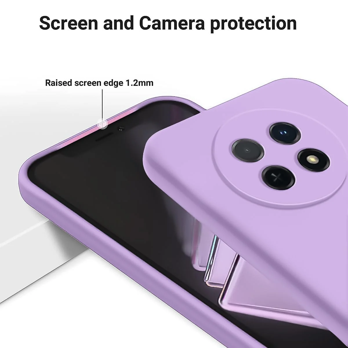DL3 Mobilak Soft Silicone Protective Case for Huawei Nova Y91 4G / Huawei Enjoy 60X 4G with Microfiber Lining and Shockproof Design - Light Purple