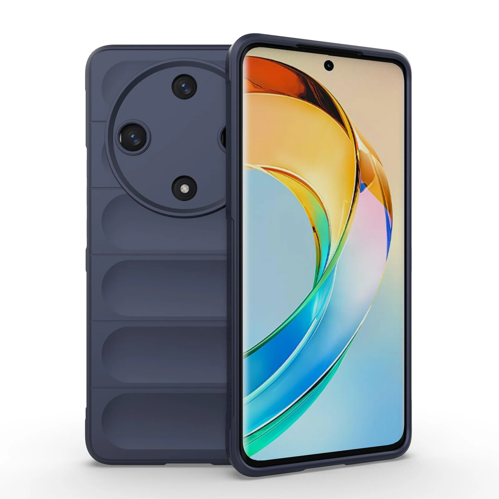 DL3 Mobilak Soft Silicone Protective Case for Honor X9b / Honor Magic 6 Lite 5G / Honor X50 with Camera Protection and Shockproof Design - Blue