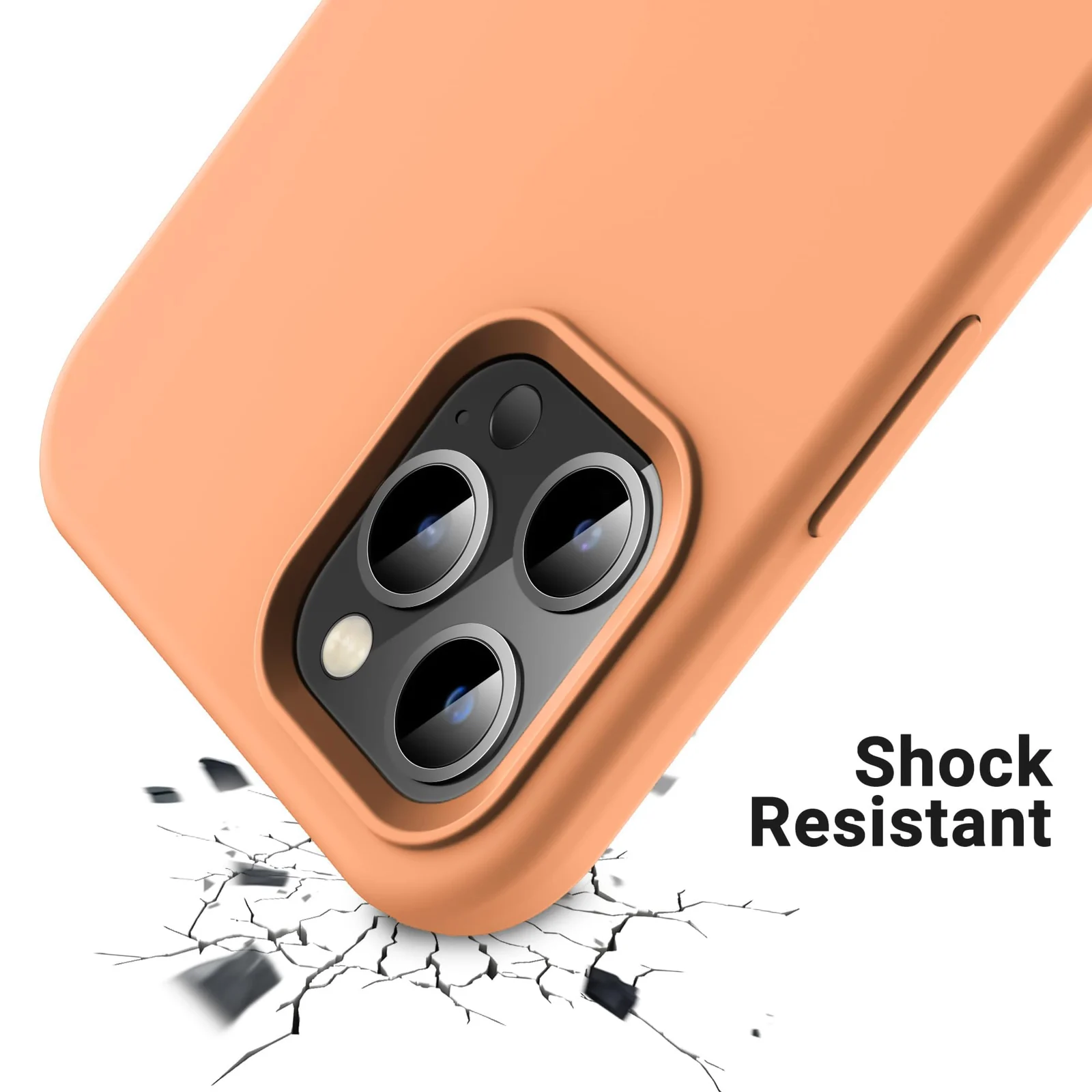 DL3 Mobilak Liquid Silicone Protective Case for iPhone 11 Pro Max (6.5 Inch) with Camera Protection and Microfiber Lining - Orange
