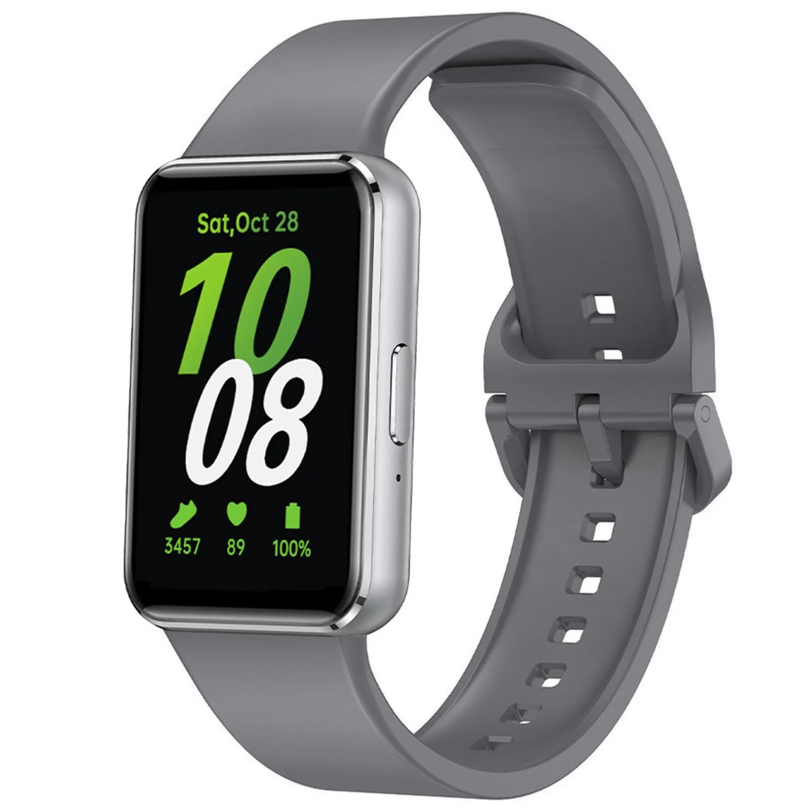 DL3 Mobilak Compatible with Samsung Galaxy Fit 3 Band, Adjustable Length Wristband Bracelet Soft Silicone Accessory Replacement Strap for Samsung Galaxy Fit 3 for Women Men - Grey