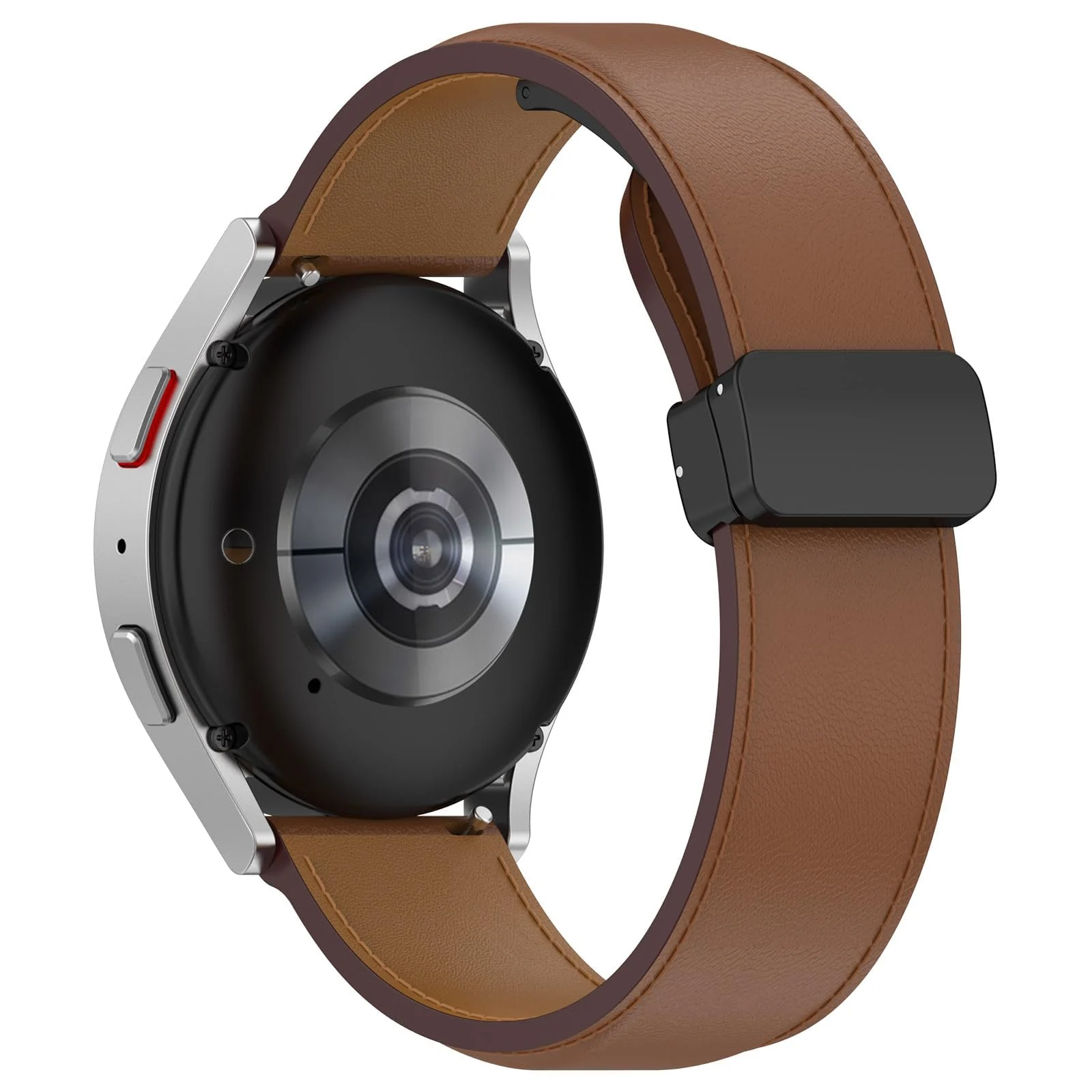 DL3 Mobilak Leather Bands 22MM Compatible with Samsung Galaxy Watch3 45mm/Galaxy 46mm/Gear S3, Leather Magnetic Buckle Design Strap Compatible with Huawei Watch GT4 GT3 46MM/GT2E/GT2 Pro/GT - Brown