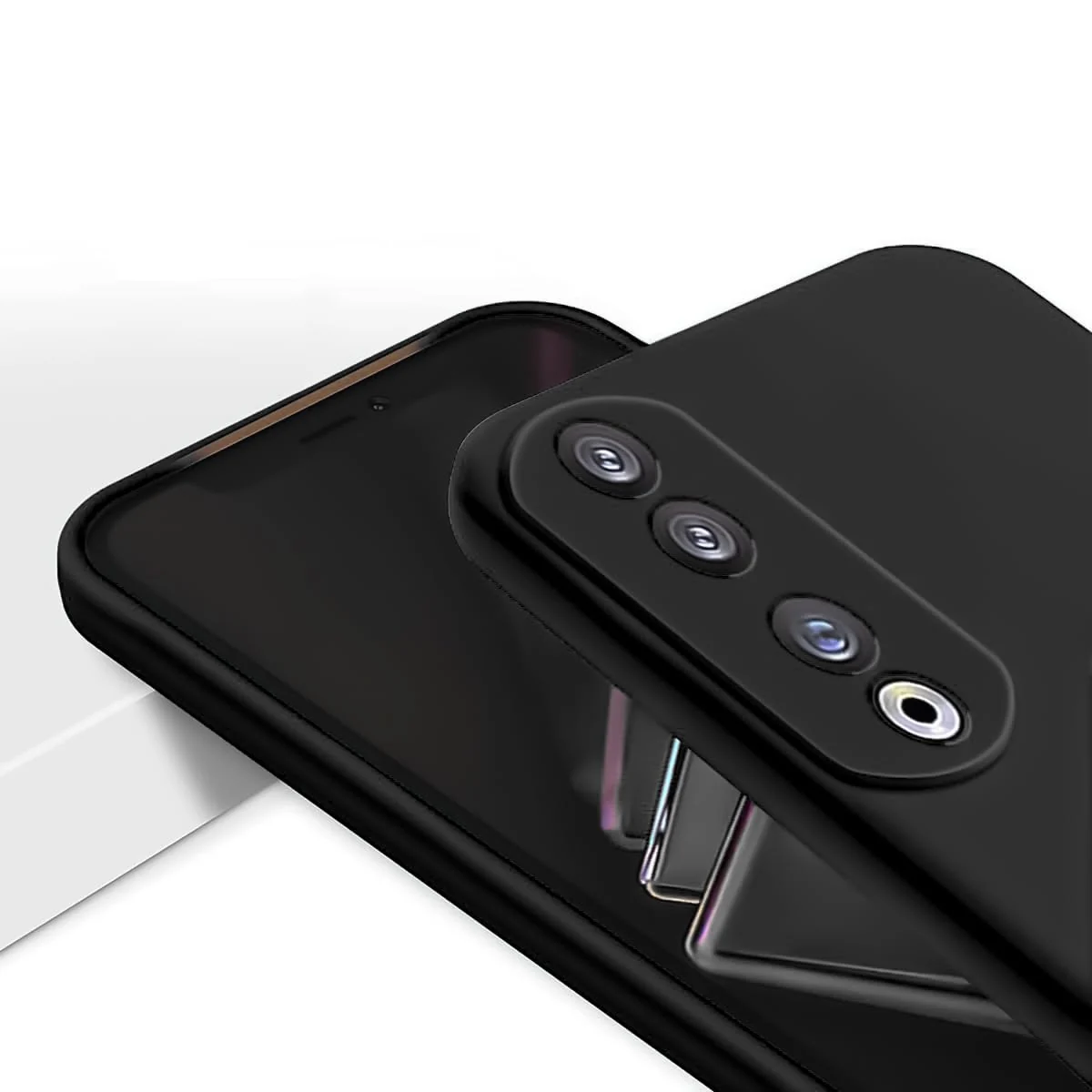 DL3 Mobilak Silicone Protective Case for Honor 90, Shock-absorbing protection, Scratch-resistant surface, Soft microfiber lining - Black