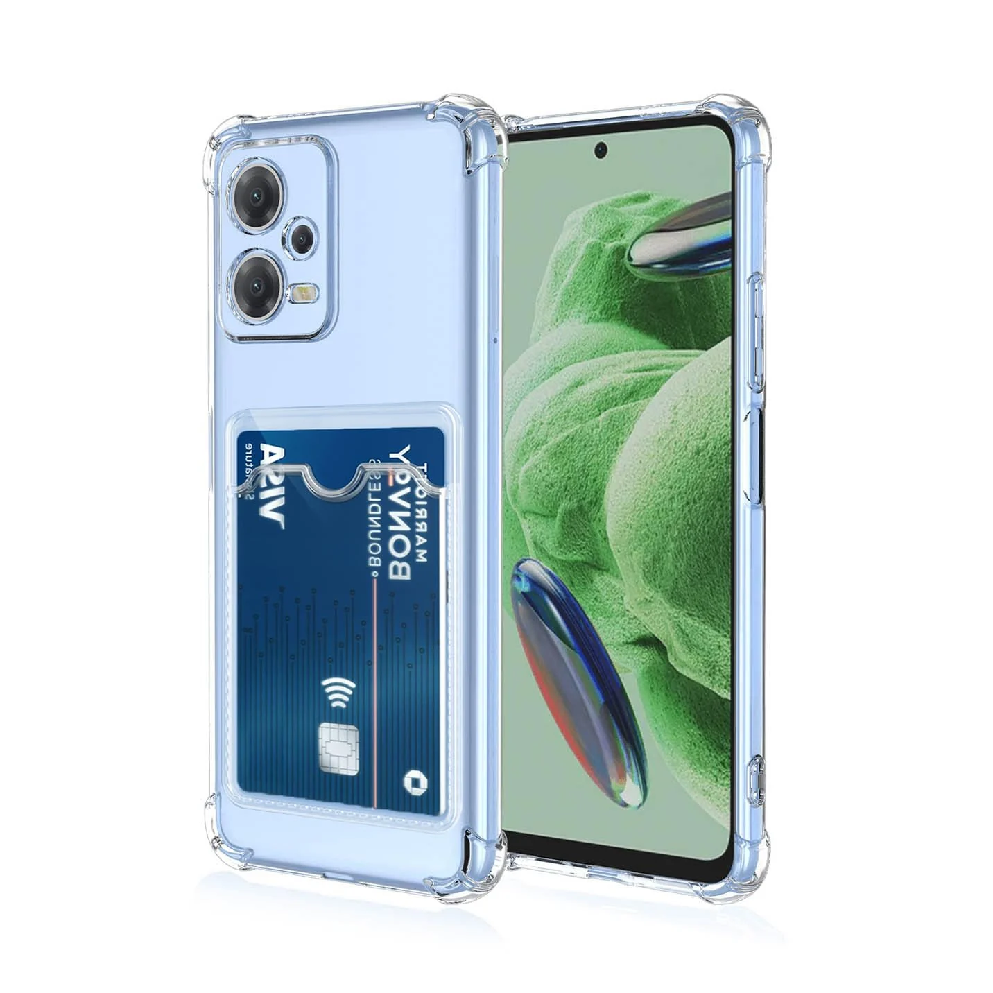 DL3 Mobilak Clear TPU Wallet Case with Card Slot and Camera Protection for Xiaomi Redmi Note 12 5G / Poco X5 5G - Transparent