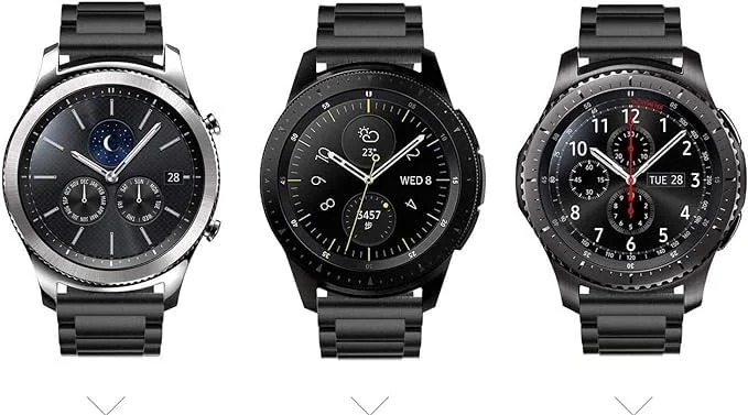 DL3 Mobilak Strap Metal 22MM Bands For Samsung galaxy watch3 45mm /galaxy 46mm/Gear S3/Huawei watch GT3 46MM/GT2E/GT2 Pro/GT GT2 46MM/Magic Watch2 46mm/Amazfit GTR 2/2e/3/3pro/4 - A.Black