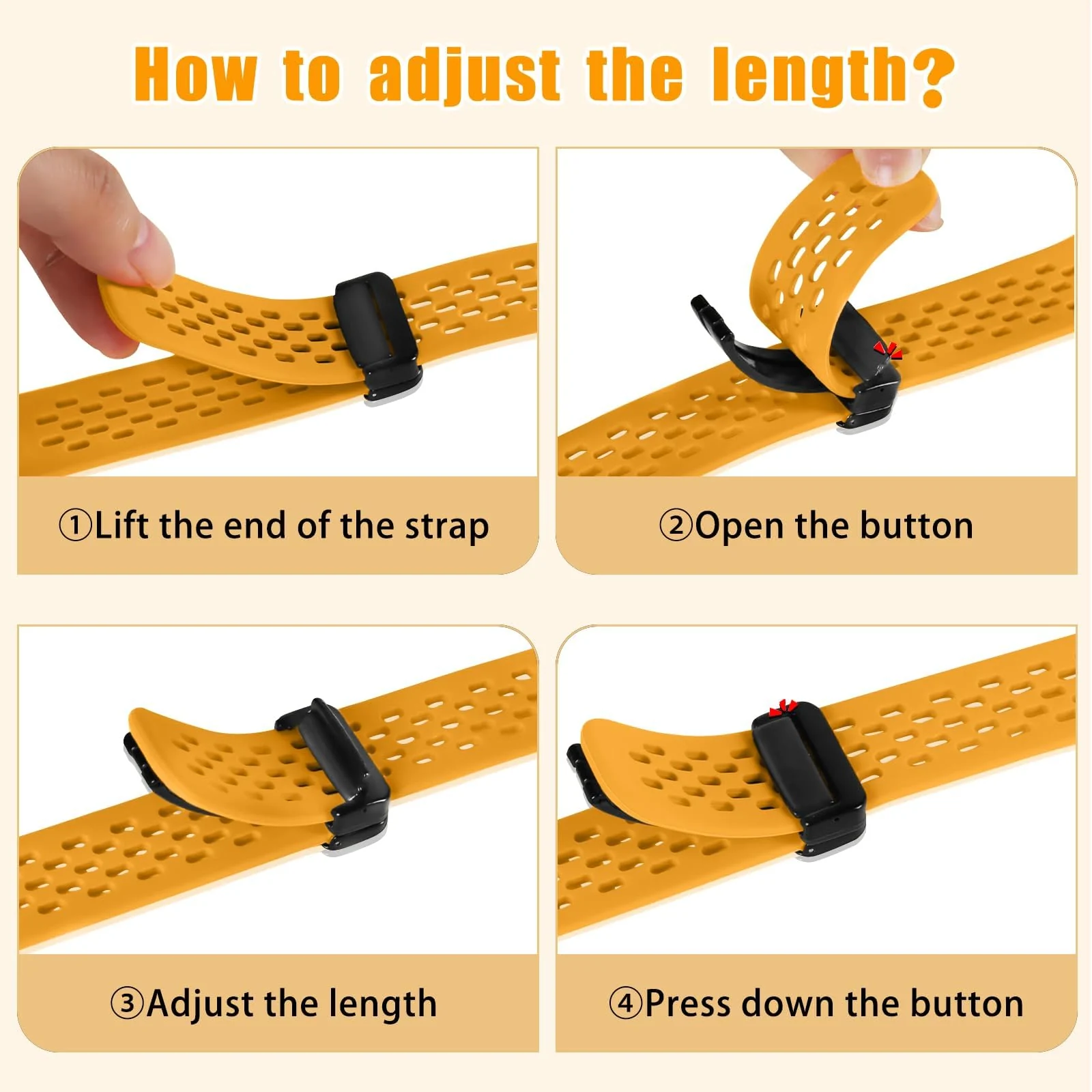 DL3 Mobilak 18mm Silicone Strap For Huawei Watch GT 6 41mm/GT 5 Pro 42 mm/GT 5 41mm/GT4 41 mm/Watch 5 42mm Magnetic Metal Buckle Sport Silicone Breathable Strap, Band Soft Replacment Wristband - Orange