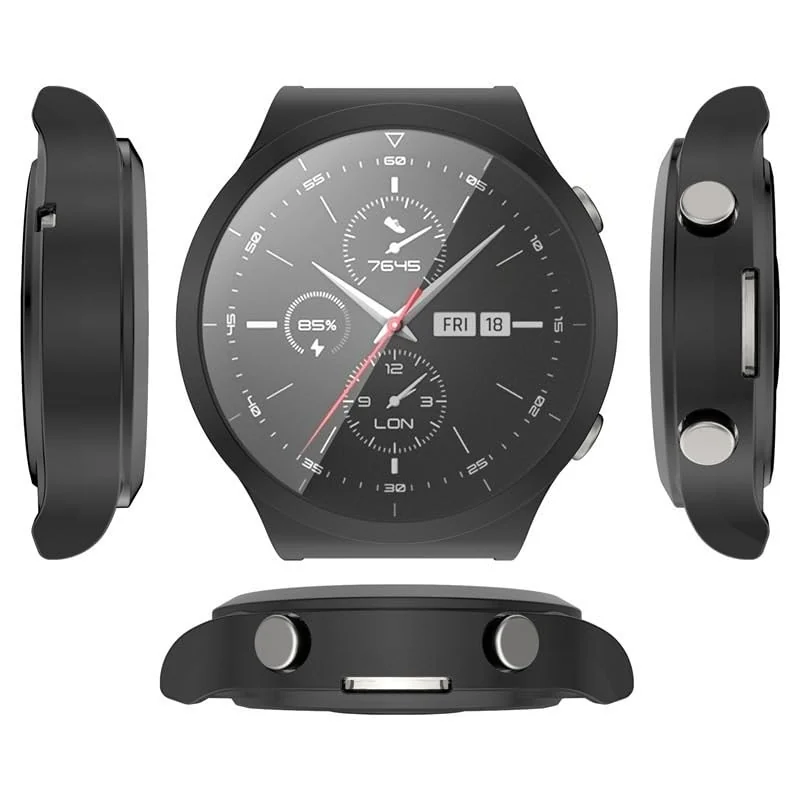 DL3 Mobilak Case Compatible with Huawei GT2 PRO Case All-Around Screen Protector Watch Soft TPU Shockproof Cover Slim Guard Thin Bumper Protector - Black