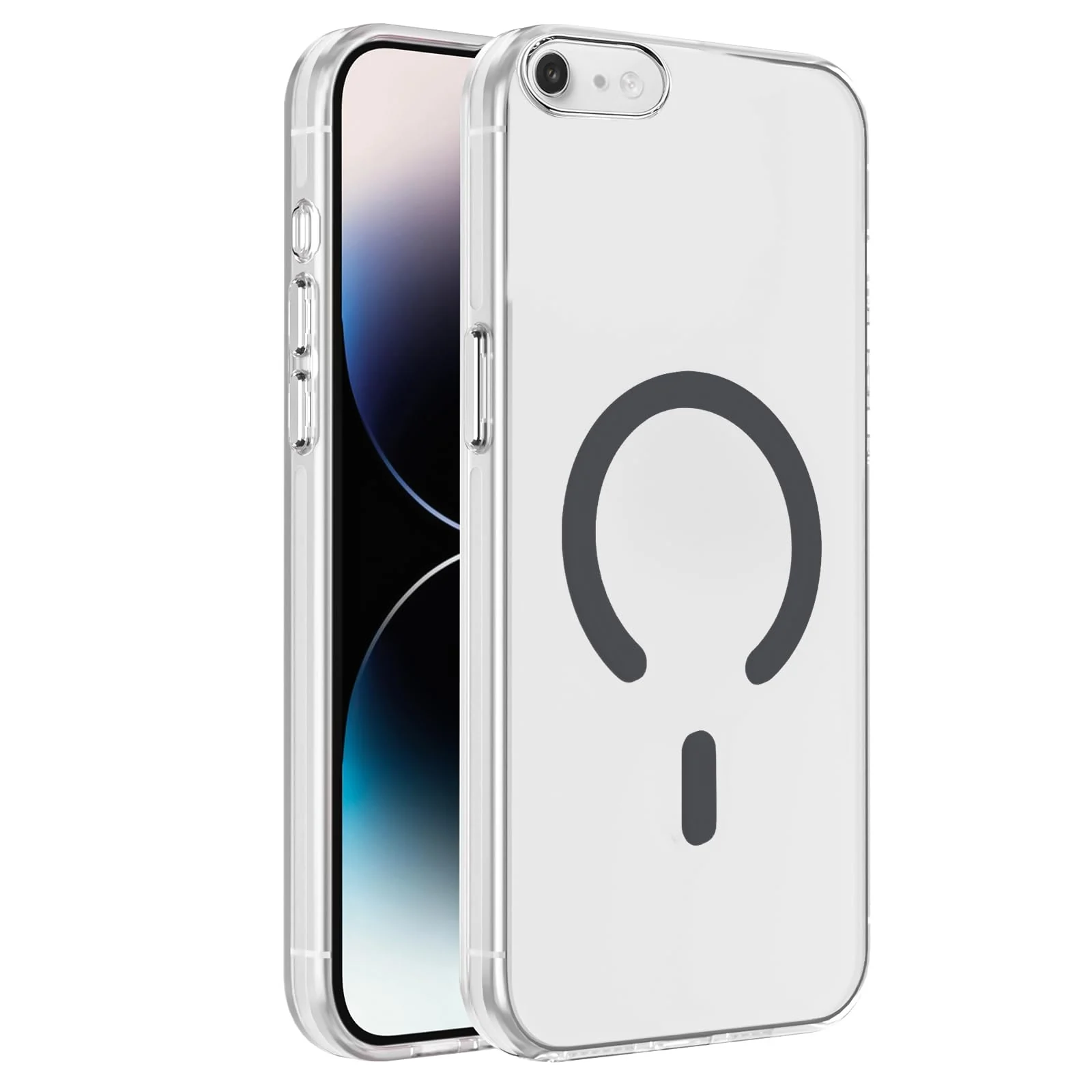 DL3 Mobilak Case For iPhone 7/8, iPhone SE 2022/ SE 2020 Case Crystal Clear [Not Compatible with MagSafe] Soft TPU Gel Case Flexible Silicone Anti-Scratch Transparent TPU Cover - Gray