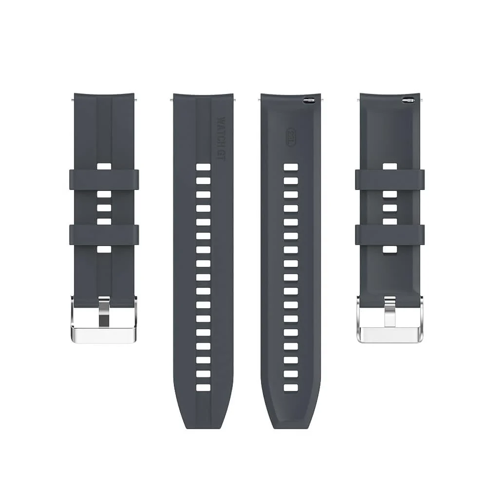 DL3 Mobilak Silicone Band 20MM For Samsung Gear Sport/Watch 6/5/4 40mm 44mm/Watch 6 Classic 43mm 47mm/ 5 Pro 45mm/S2 classic/Active 2 40mm 44mm/Amazfit GTS/2/2e/GTS3/3 Pro/GTS4/2 Mini/3 Mini/4Mini - Dark Gray
