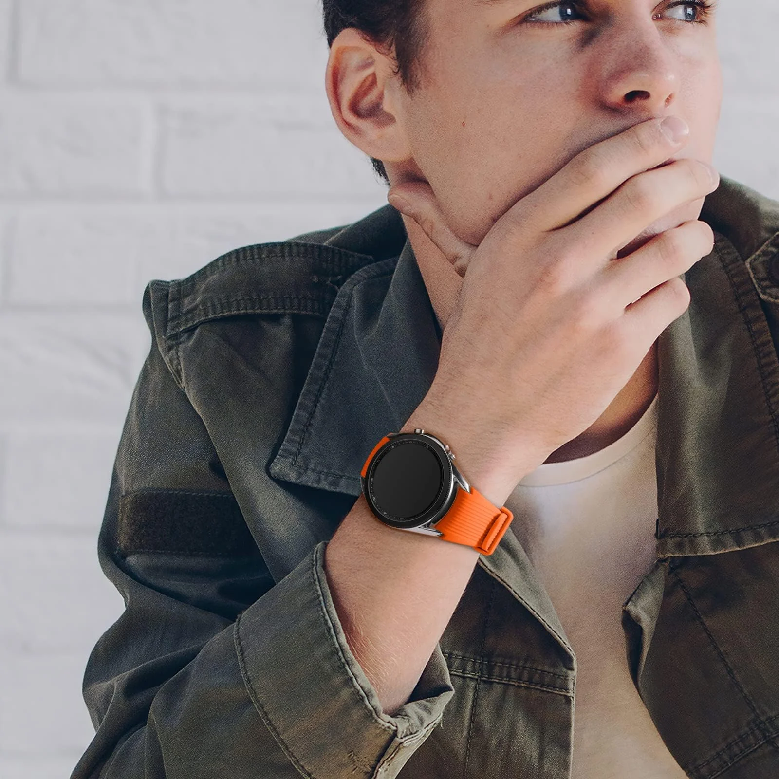 DL3 Mobilak Silicone Sport Band 22MM Xiaomi Redmi Watch 5 Active/5 Lite/Samsung Galaxy Watch 46mm/Watch 3 45mm/Gear S3/Huawei watch (GT6 GT5 GT4 GT3 GT2 GT 46MM)/GT2E/GT5 Pro/GT 6 Pro/Amazfit GTR 3/4 - Orange
