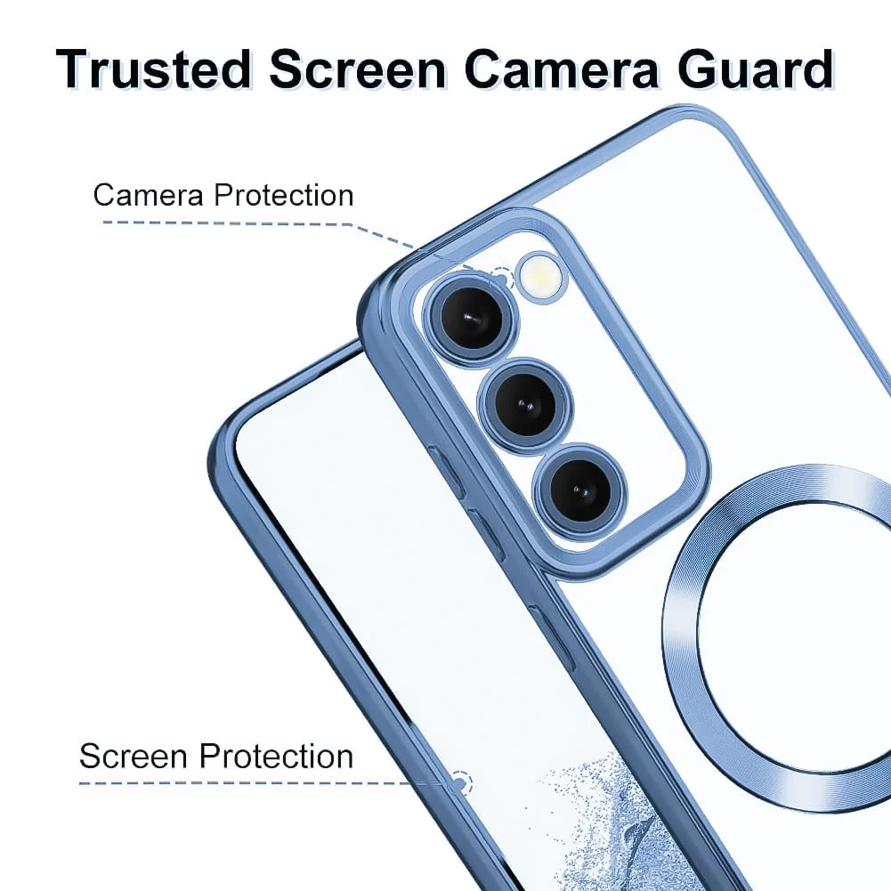 DL3 Mobilak Clear MagSafe-Compatible Magnetic Case for Samsung Galaxy S20 FE with Camera Protection and Shockproof Design - Sierra Blue