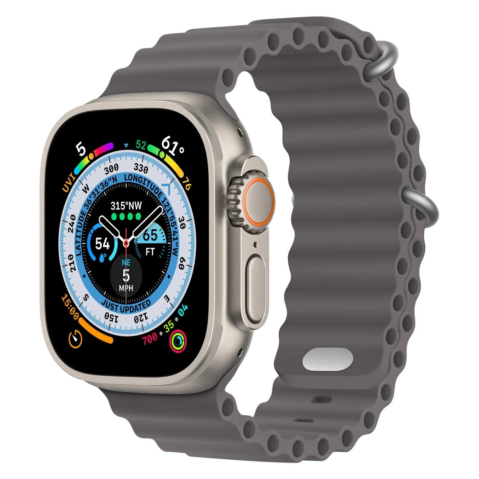 DL3 Mobilak Ocean Band For Apple Watch Band 49mm 45mm 44mm 42mm 41mm 40mm 38mm, Soft Silicone Sport Band Replacement Strap for iWatch Ultra Series SE 9 8 7 SE 6 5 4 3 2 1 (Coffee, 42MM/44MM/45MM/49MM) - Black