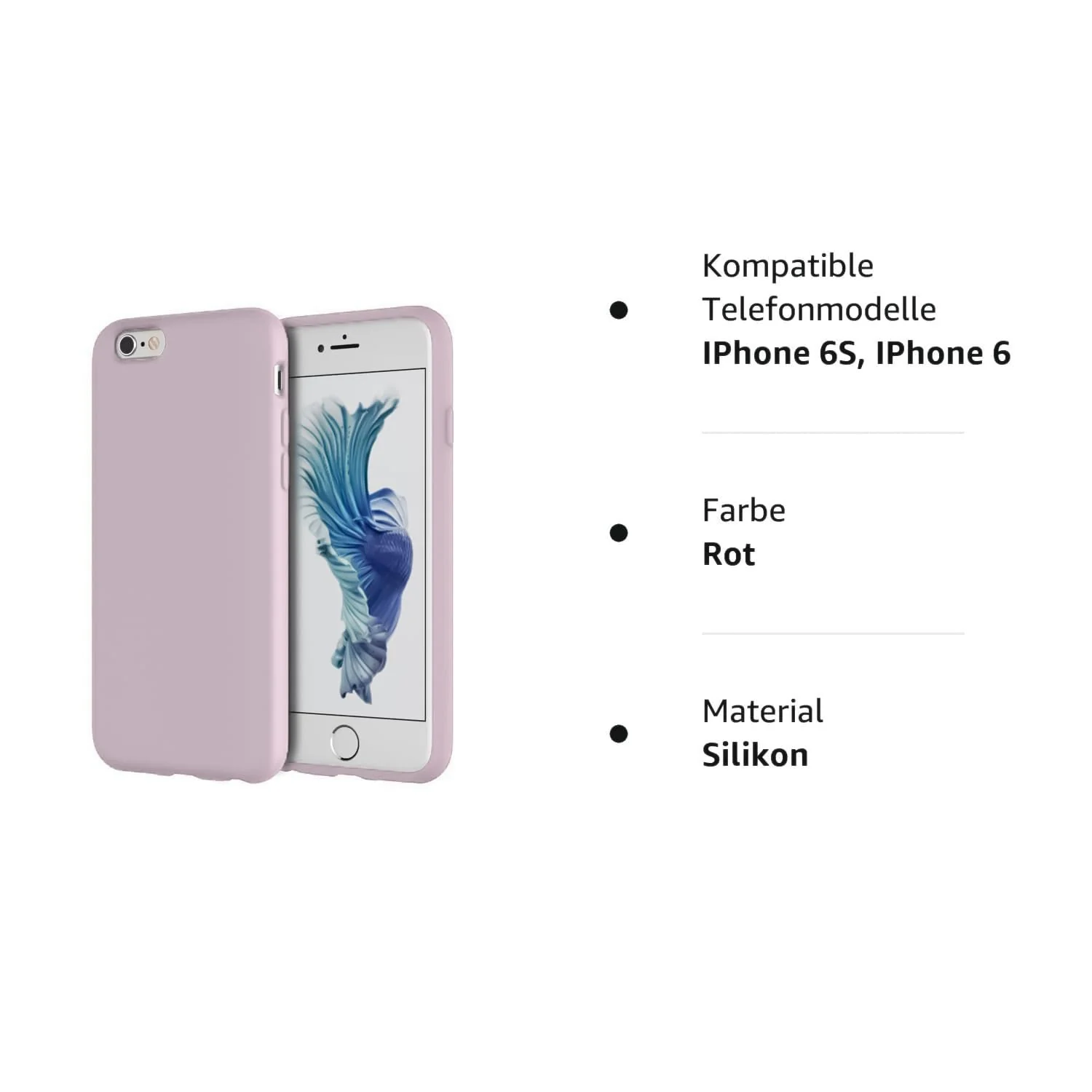 DL3 Mobilak Liquid Silicone Protective Case for iPhone 6 / 6S with Camera Protection and Microfiber Lining - Light Pink