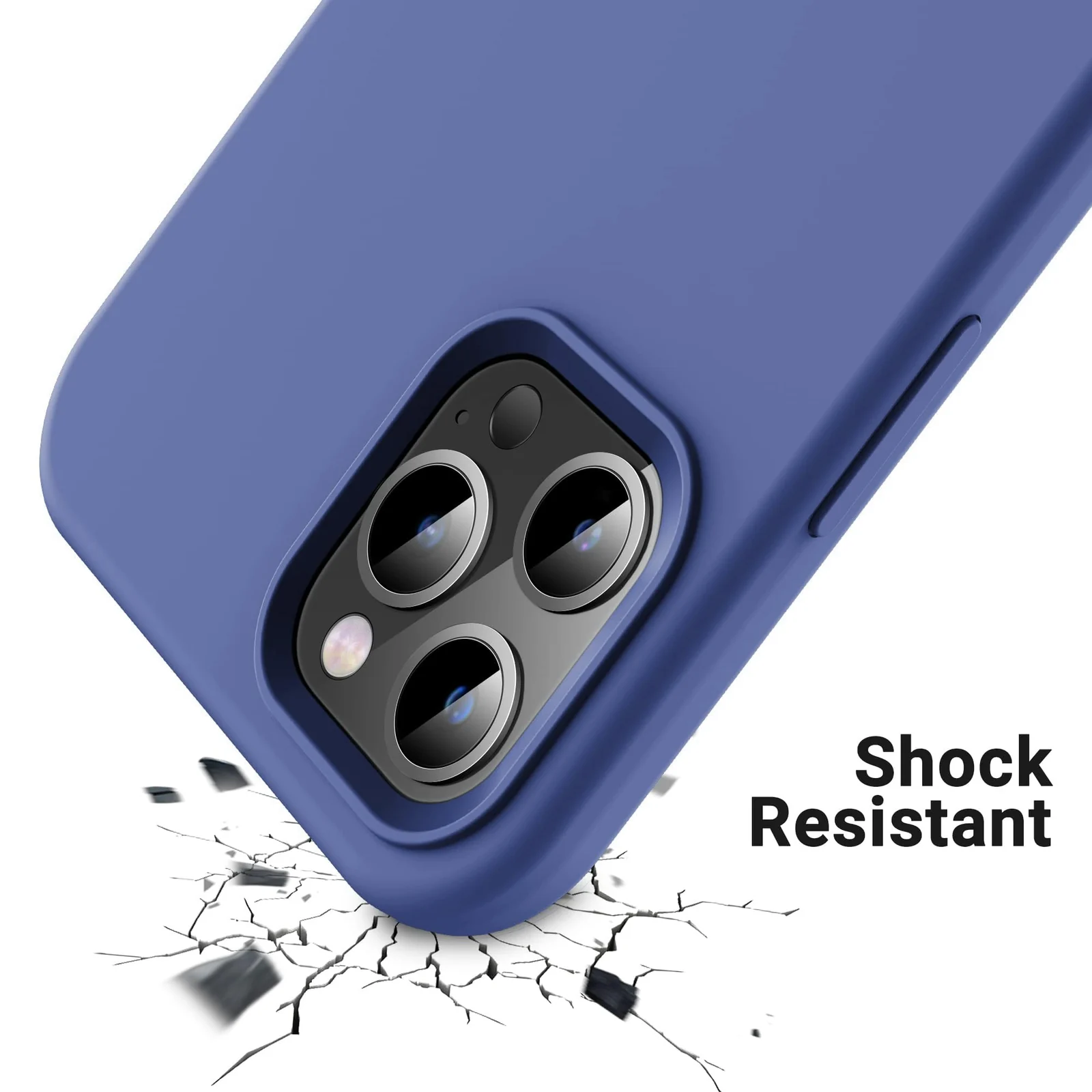 DL3 Mobilak Liquid Silicone Case for iPhone 11 Pro Max (6.5 Inch), Shock-absorbing protection, Scratch-resistant surface, Soft microfiber lining - Lavender Blue