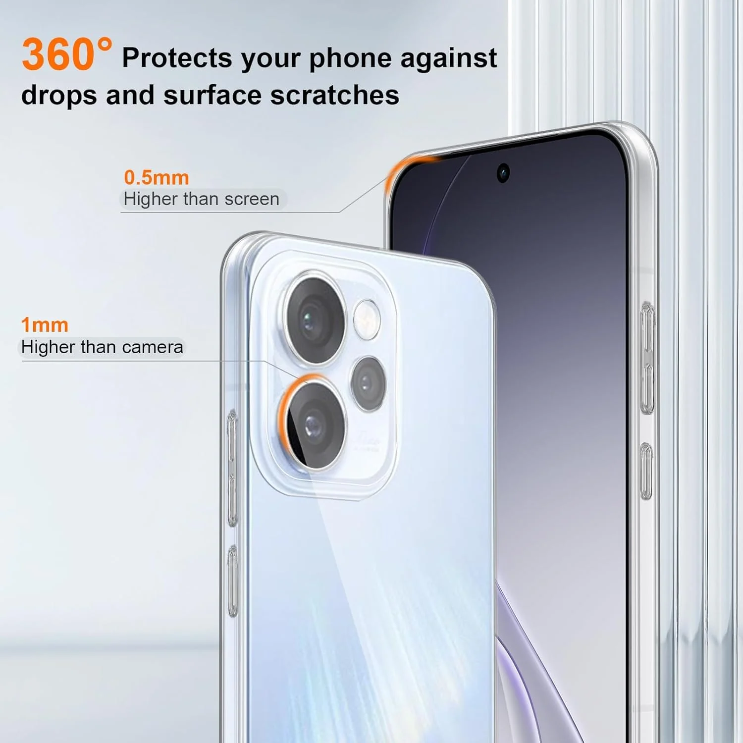DL3 Mobilak Case Compatible with OPPO Reno 15 5G, Case Crystal Soft TPU Gel Case Flexible Silicone Anti-Scratch Camera Protection TPU Cover - Clear