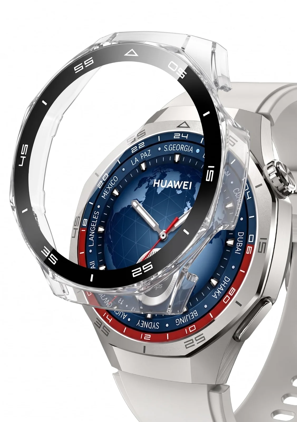 DL3 Mobilak Protective Case for Huawei Watch GT 5 Pro 46mm, Hard PC Bumper Cover with Built-in Tempered Glass Screen Protector Shell Cover Full Coverage with Scale for GT5 Pro 46 mm