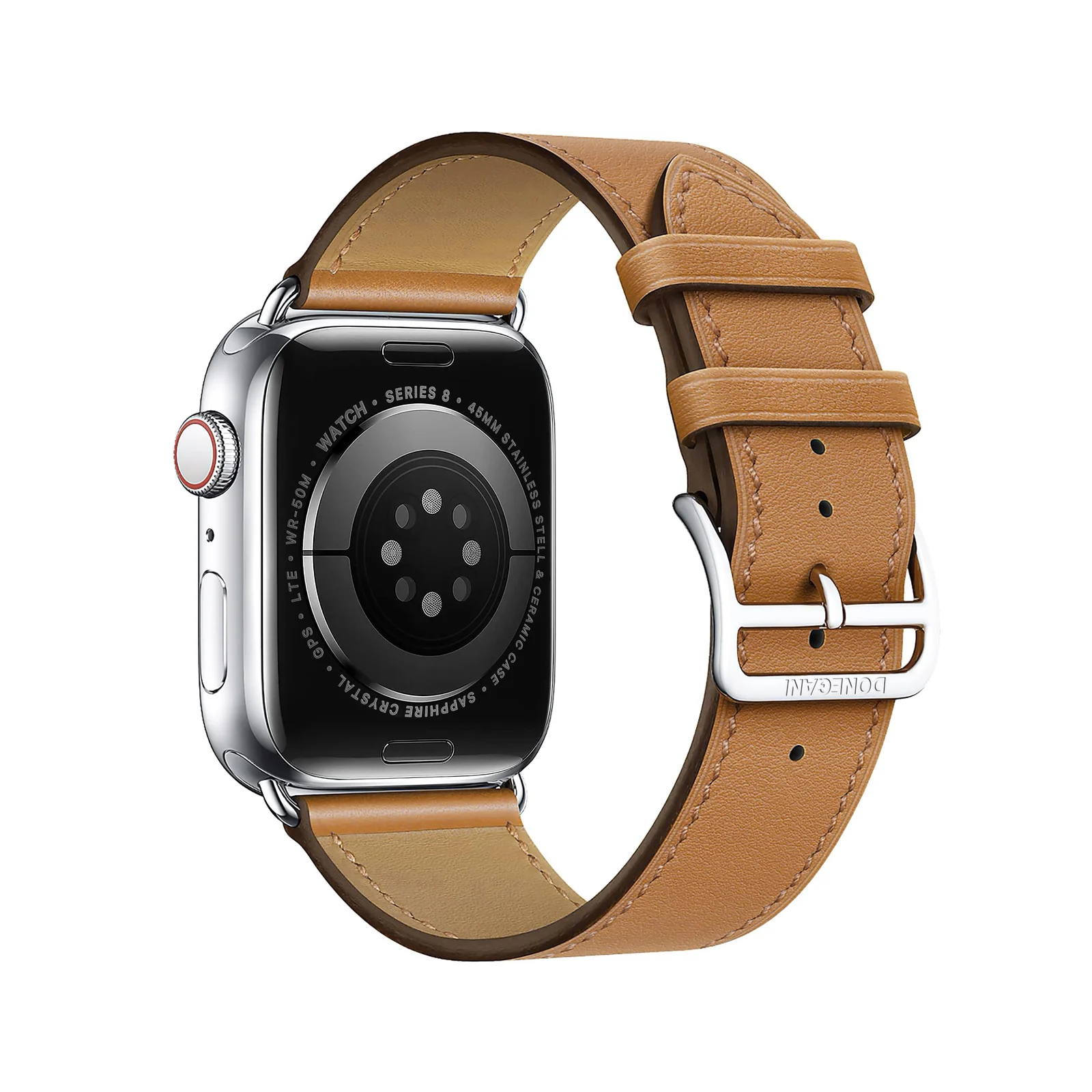 DL3 Mobilak Compatible with Apple Watch Band 49mm 46mm 45mm 44mm 42mm Leather Band Replacement Strap, Soft Leather Bracelet for iWatch Series 11 10 9 8 7 6 5 4 SE SE2 Ultra 3 2 1 - A.Brown