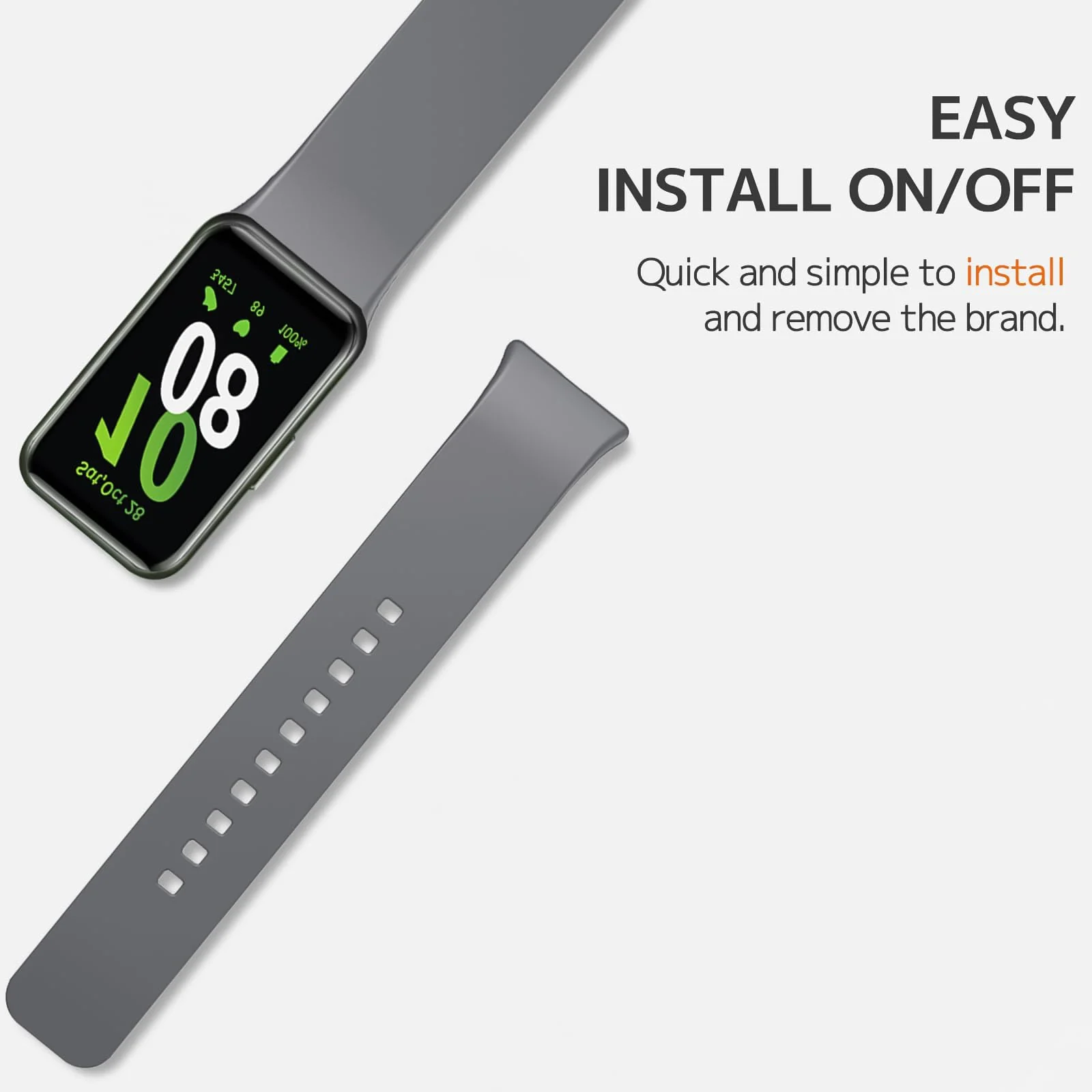DL3 Mobilak Compatible with Samsung Galaxy Fit 3 Band, Adjustable Length Wristband Bracelet Soft Silicone Accessory Replacement Strap for Samsung Galaxy Fit 3 for Women Men - Grey