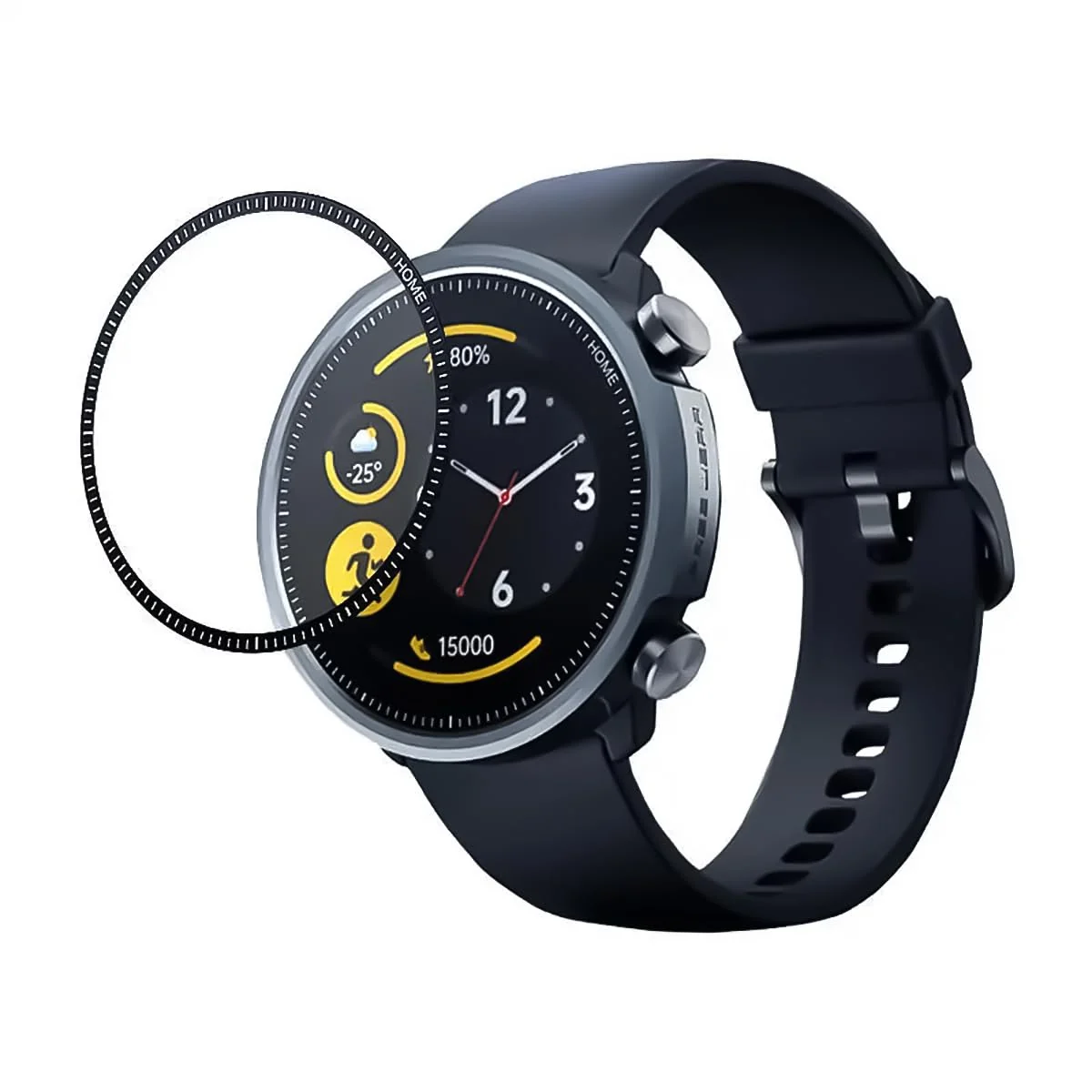 DL3 Mobilak Screen Protector For Xiaomi Watch Mibro A1, 3D Curved Soft Edge Protective Film [Anti-Scratch] [Bubble Free] [Ultra Shatterproof] [High Sensitive] (Not Glass) - Black