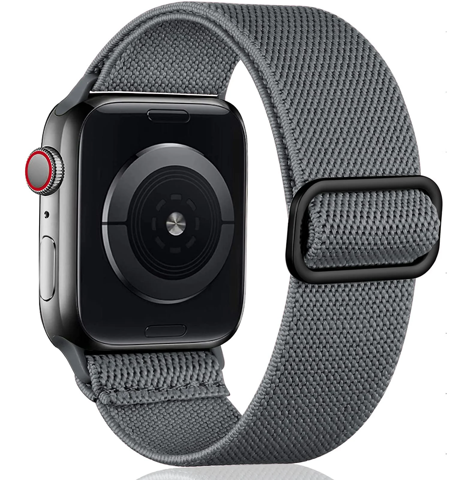 DL3 Mobilak Nylon Solo Loop Stretchy Straps For Apple Watch Band 49mm 45mm 44mm 42mm 41mm 40mm 38mm, Elastic Wristbands for Series 8 Ultra 7 6 5 4 3 2 1 Se (38MM/40MM/41MM) - Grey