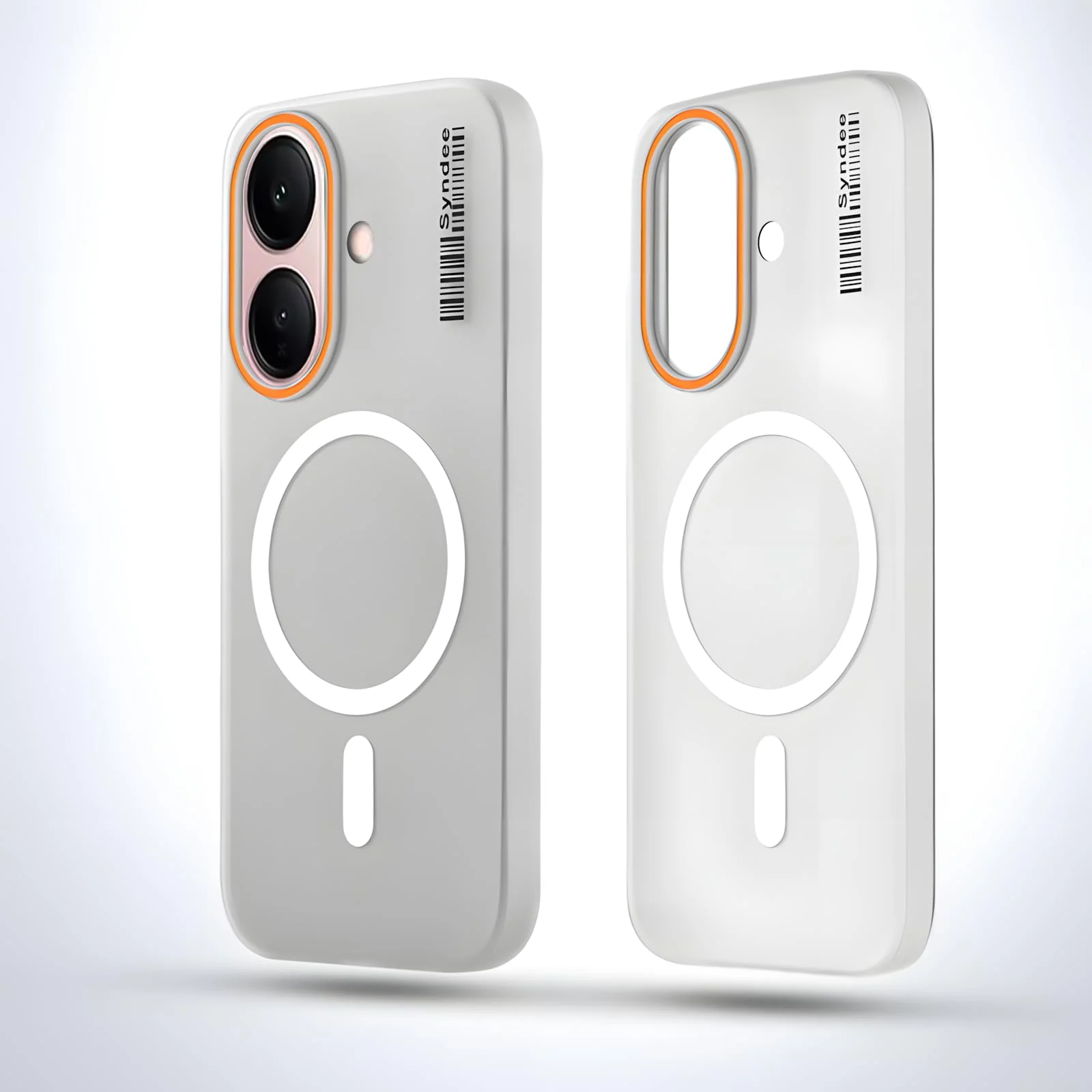 DL3 Mobilak Translucent Matte Case for vivo V60 Lite 5G / 4G, Compatible with MagSafe accessories, Shock-absorbing protection, Integrated ring holder - Clear