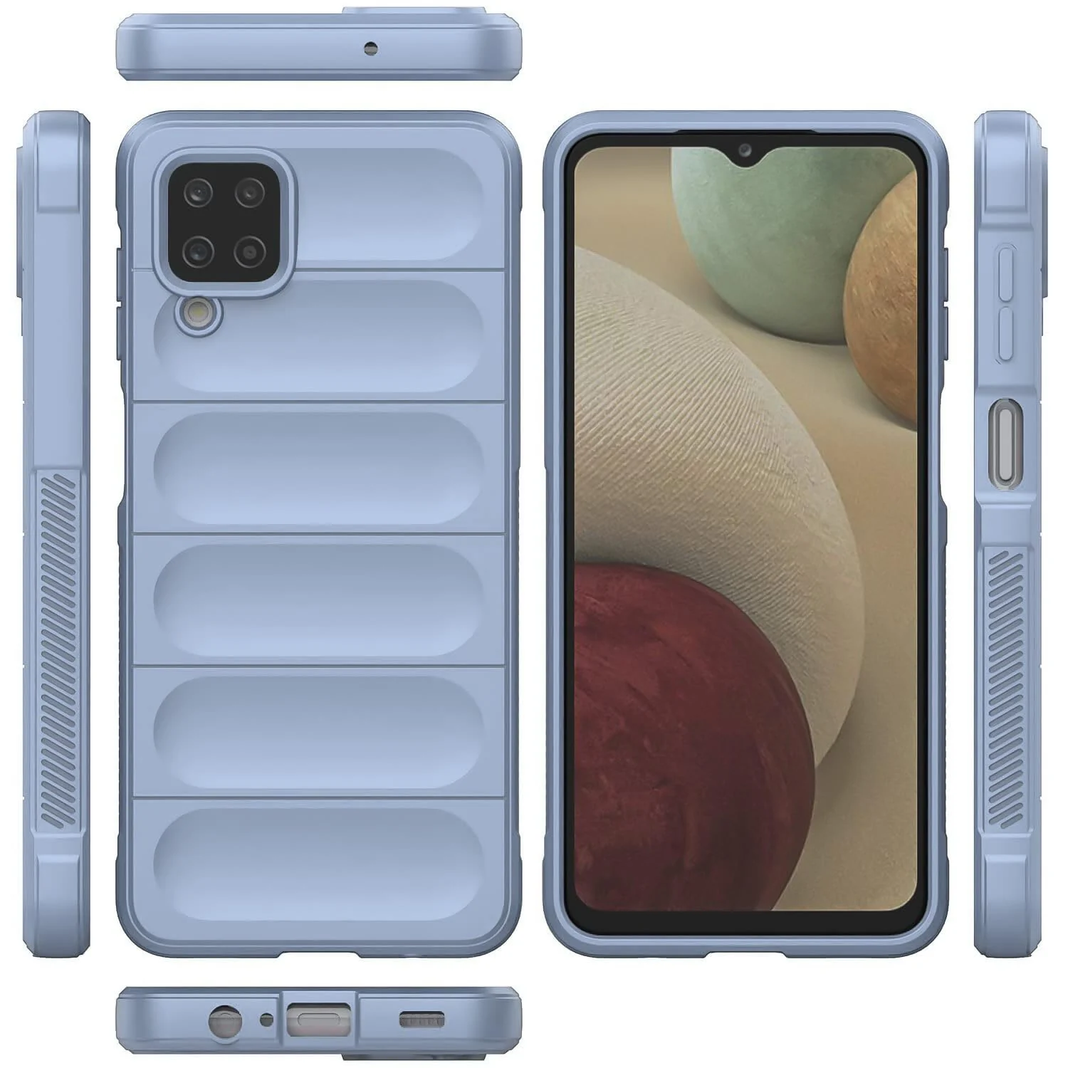 DL3 Mobilak Flexible Silicone and TPU Protective Case with Camera Protection for Samsung Galaxy A12 / M12 - Baby Blue