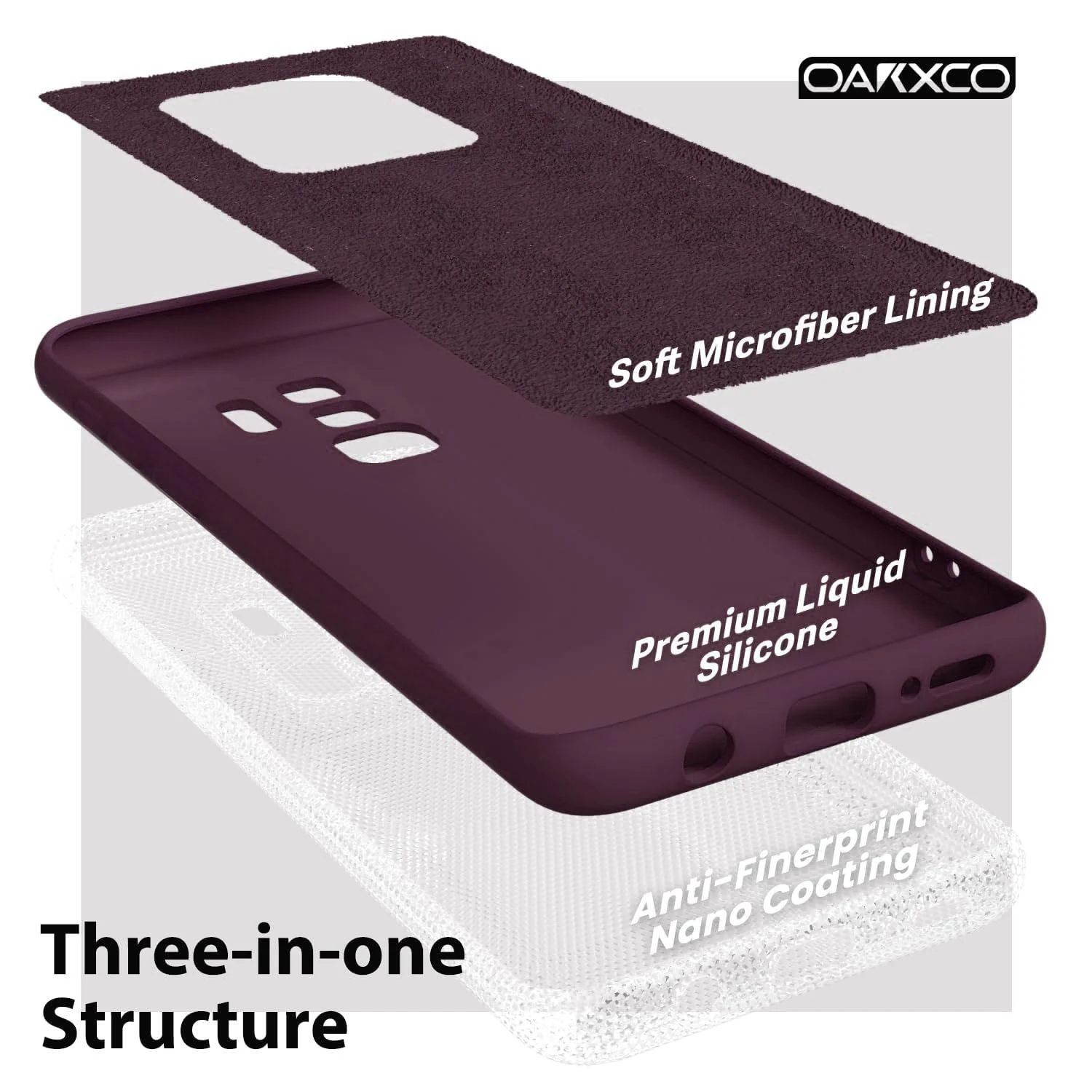 DL3 Mobilak Liquid Silicone Protective Case with Soft Microfiber Lining with Full Camera Protection for Samsung Galaxy S9 Plus - Wine Red