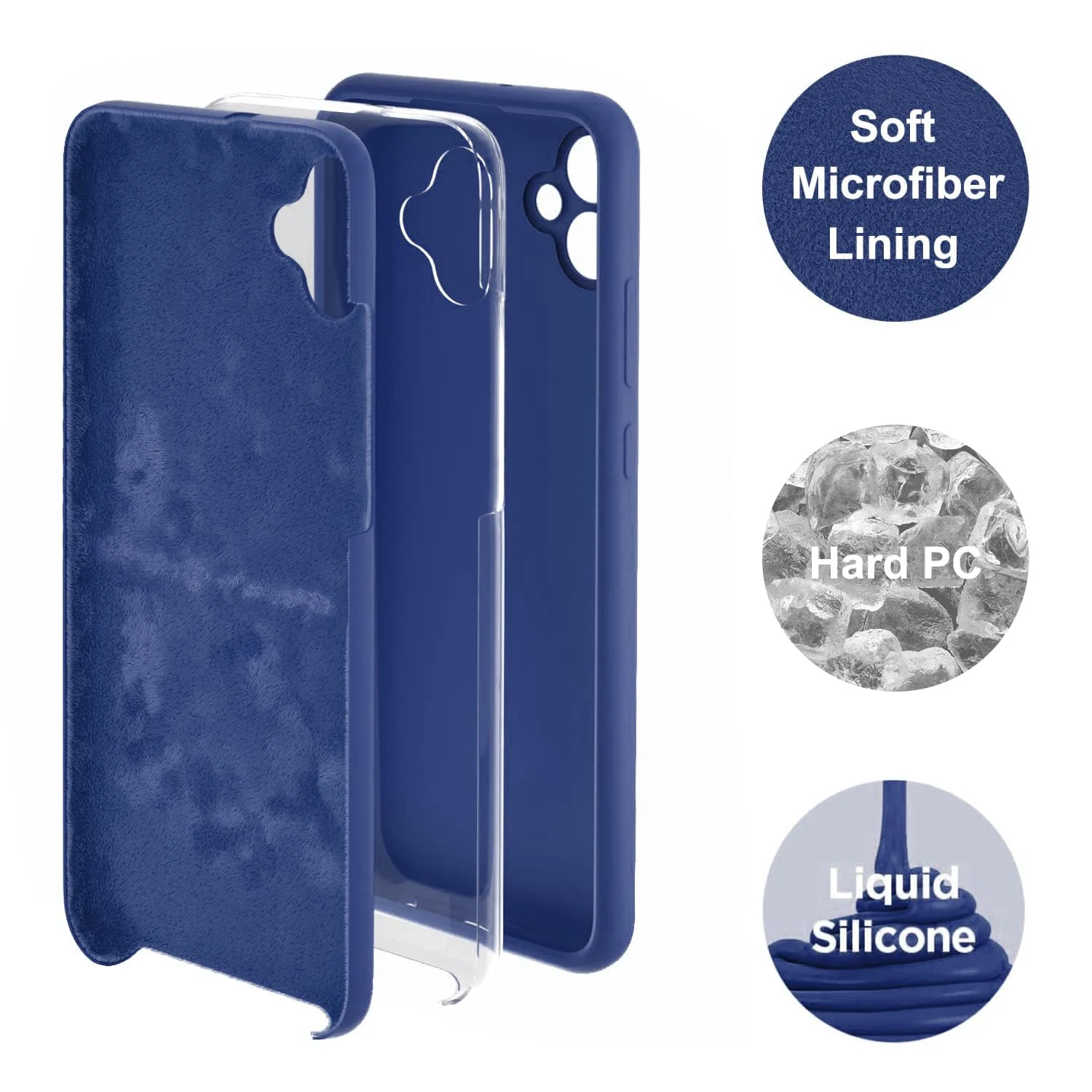DL3 Mobilak Samsung Galaxy A04e Case, Soft Flexible Silicone Gel Rubber Bumper Cover, Full Body Shockproof Protective Phone Case - Blue 1
