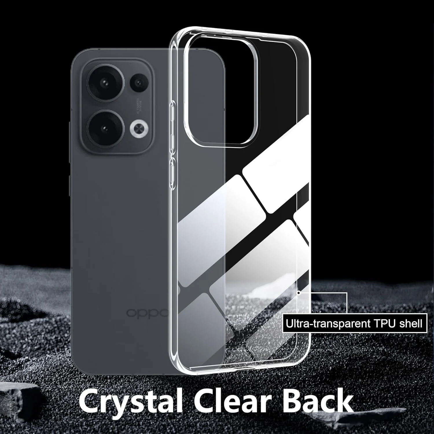 DL3 Mobilak Case Compatible with OPPO Reno 13 5G Case Crystal Soft TPU Gel Case Flexible Silicone Anti-Scratch TPU Cover - Clear