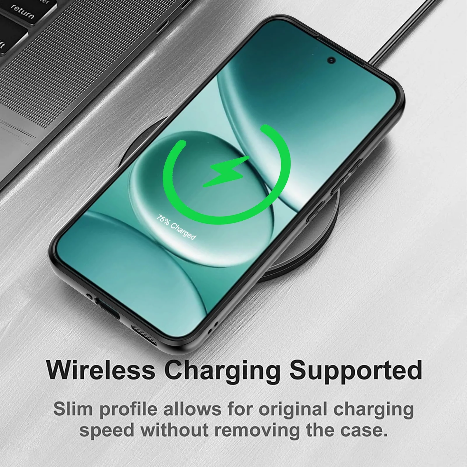 DL3 Mobilak Clear TPU Case for Xiaomi Redmi Note 15 4G / 5G / Poco M8, Supports wireless charging, Shock-absorbing protection, Anti-fingerprint finish - Black