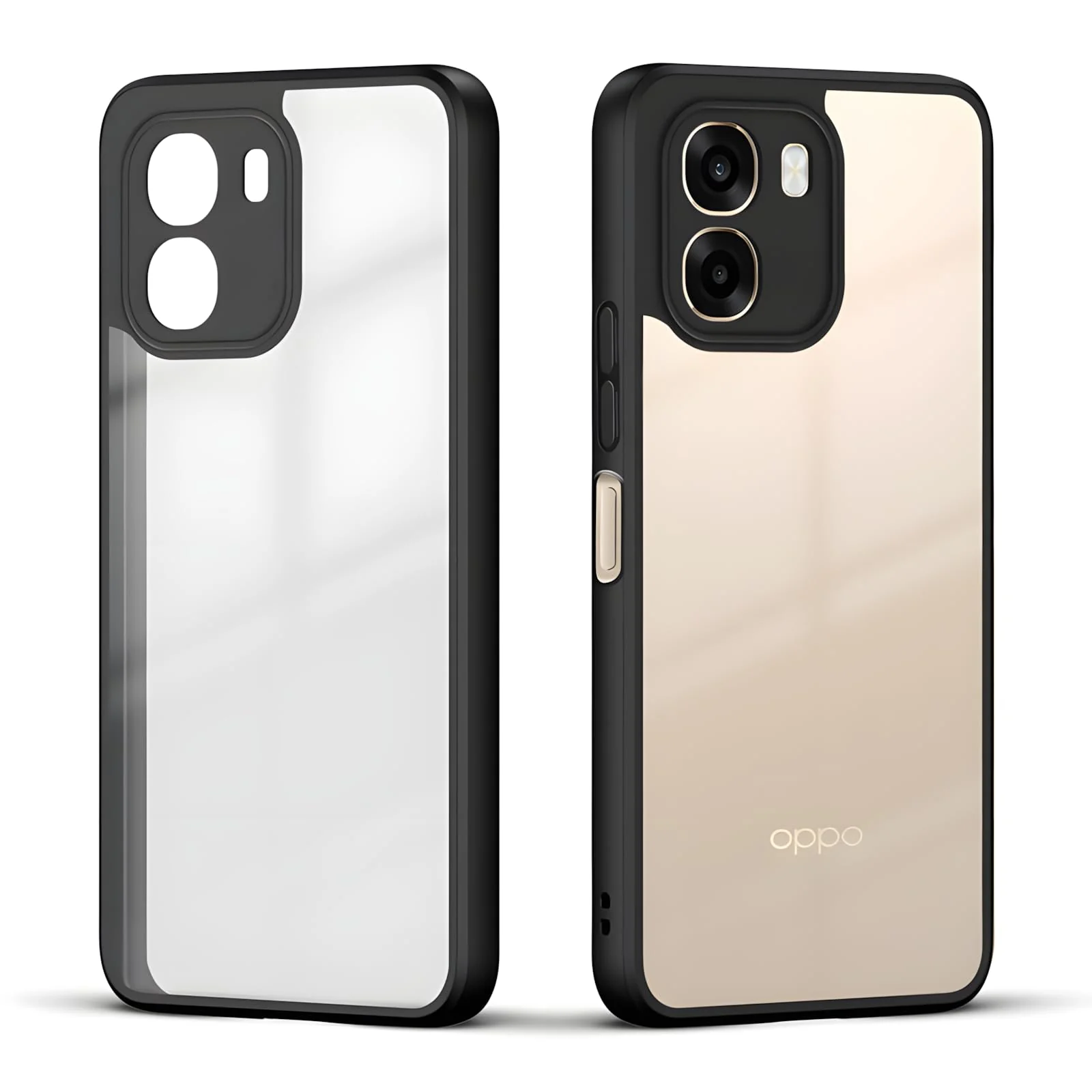 DL3 Mobilak Clear PC and TPU Protective Case for OPPO A6X 4G / 5G, OPPO A6 4G / 5G with Camera Protection and Military-Grade Protection - Black