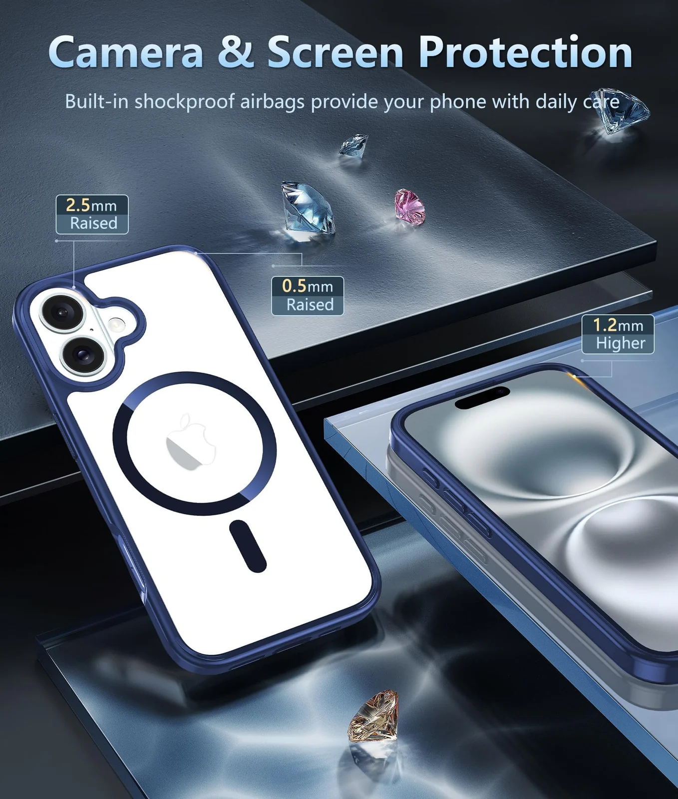 DL3 Mobilak Clear MagSafe-Compatible TPU Case for iPhone 17 - Blue
