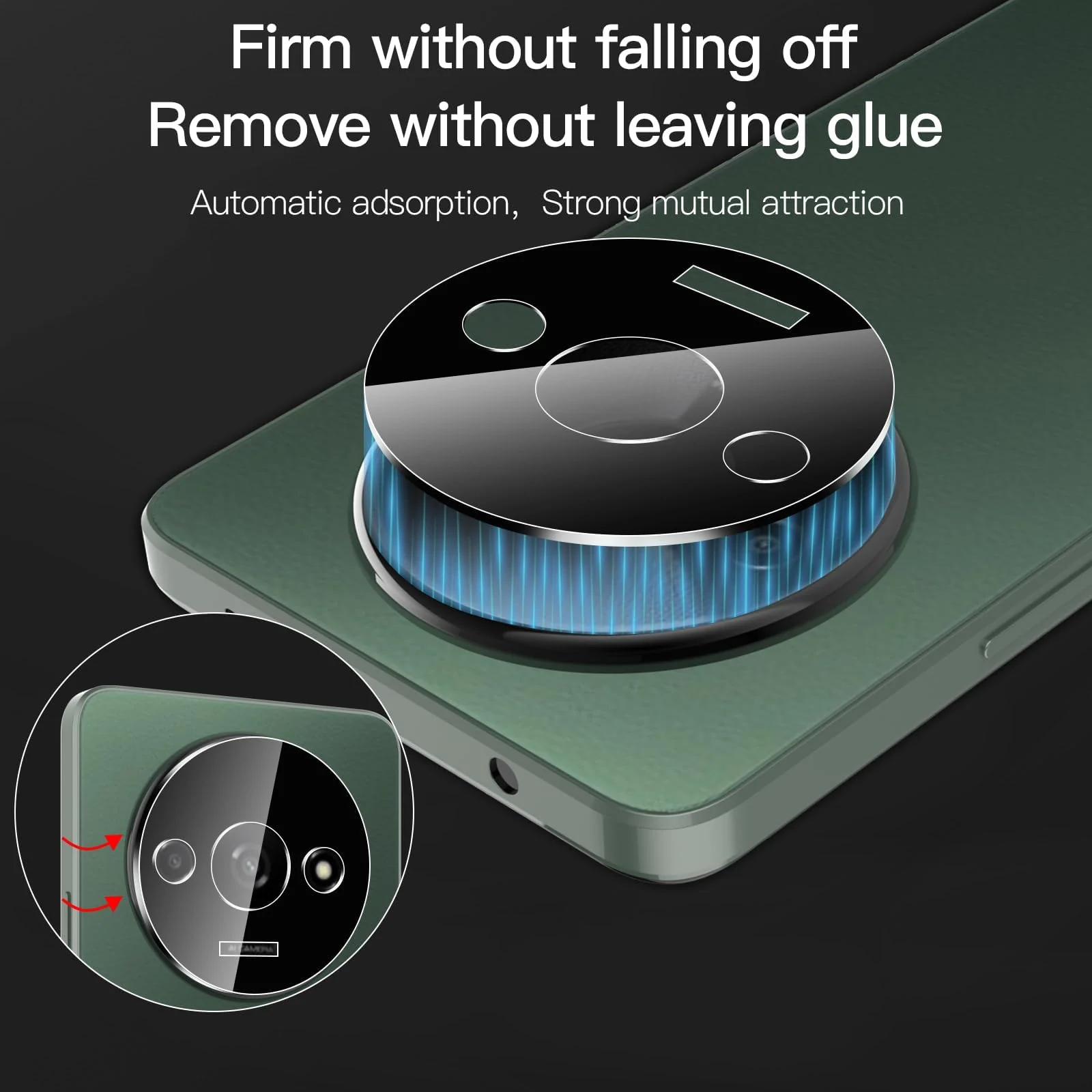 DL3 Mobilak Xiaomi Redmi A3 Camera Lens Protector Tempered Glass Screen Protector HD [Full Coverage][Anti-Scratch] Drop Protection Ultra Clear/Thin Lens Case - Black