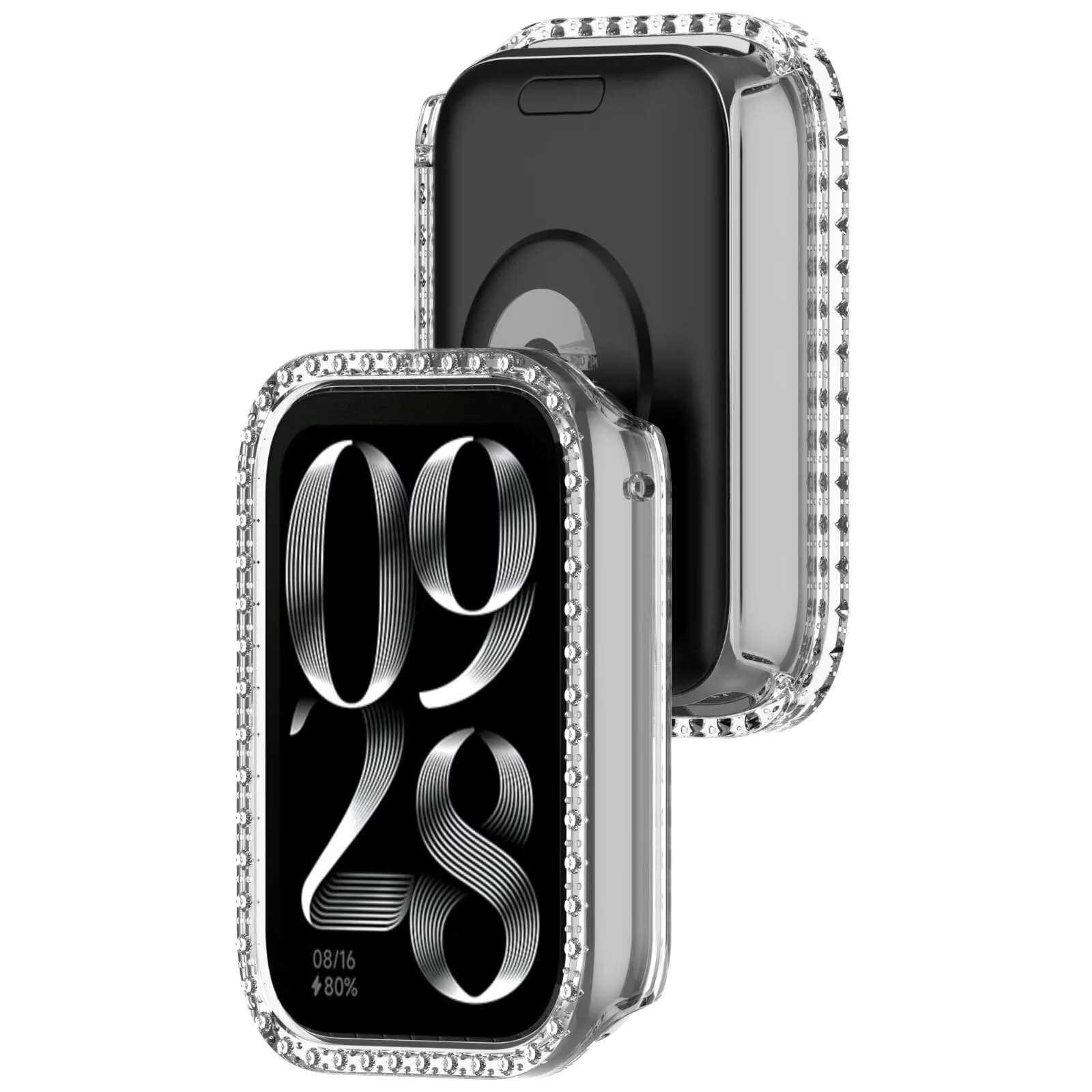 DL3 Mobilak Glitter Rhinestone Protective Case for Xiaomi Smart Band 8 Pro, Xiaomi Mi Band 8 Pro - Clear