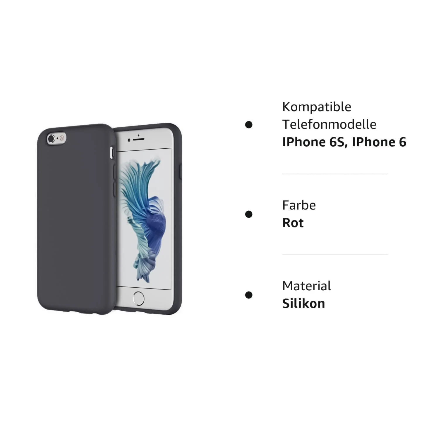 DL3 Mobilak Liquid Silicone Protective Case for iPhone 6 / 6S with Camera Protection and Microfiber Lining - Deep Gray