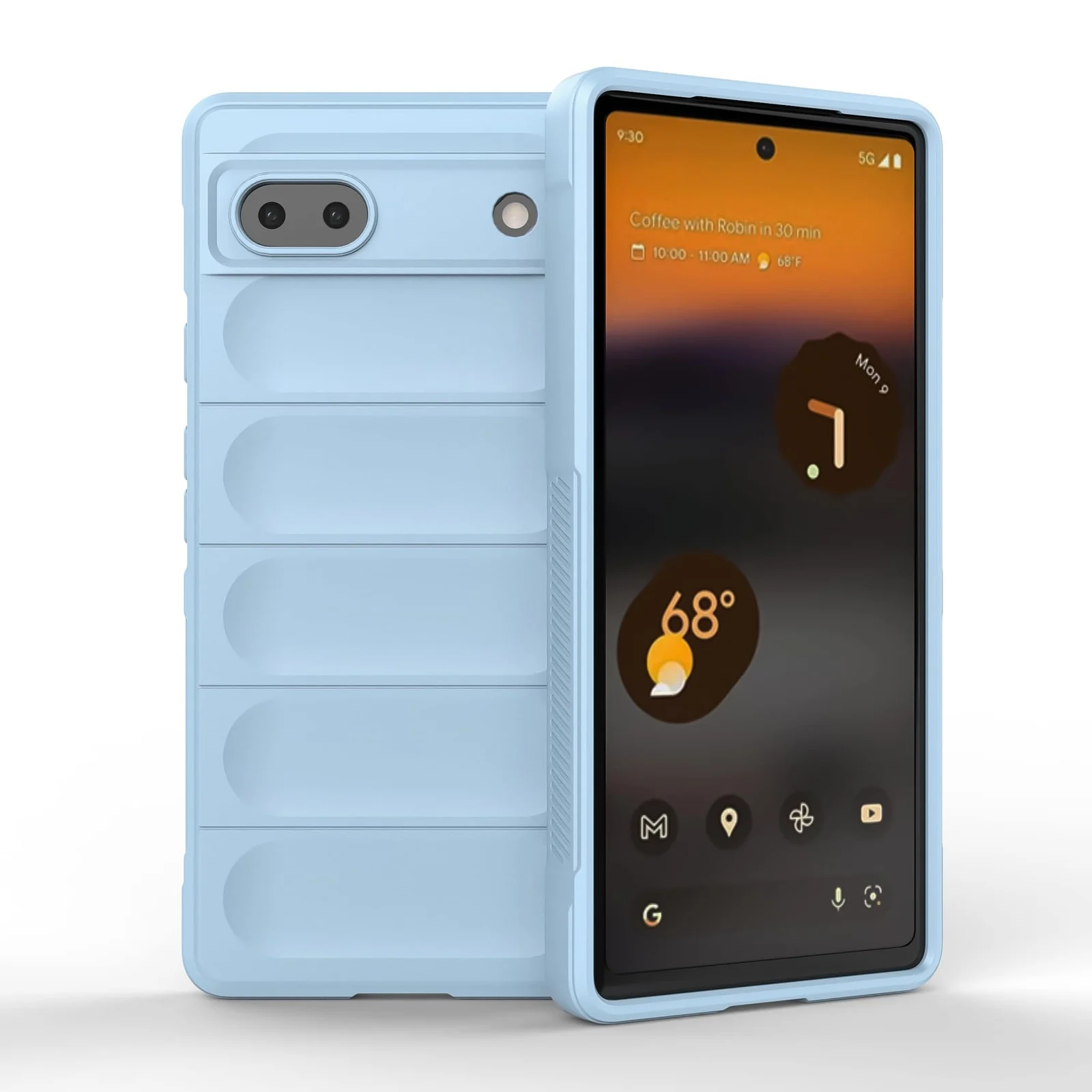DL3 Mobilak Soft Silicone Protective Case for Google Pixel 6A with Camera Protection and Shockproof Design - Baby Blue