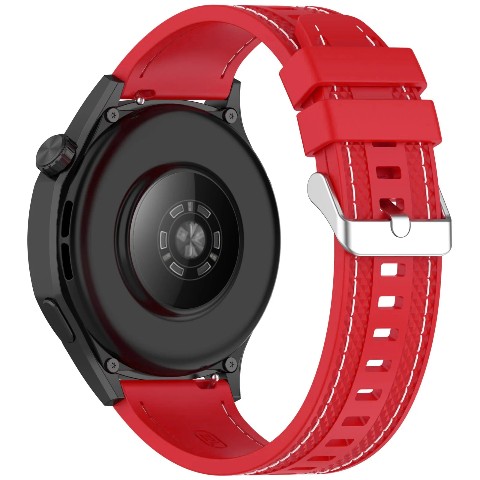 DL3 Mobilak 22mm Rubber Strap Compatible with Huawei Watch GT 6 46mm/GT 6 Pro/GT5 46mm/GT 5 Pro/GT4 46mm/GT 3 Pro, Soft Durable Bracelet Nylon Silicone Replacement Band for Huawei Watch 4 Pro/Watch 3 - Red
