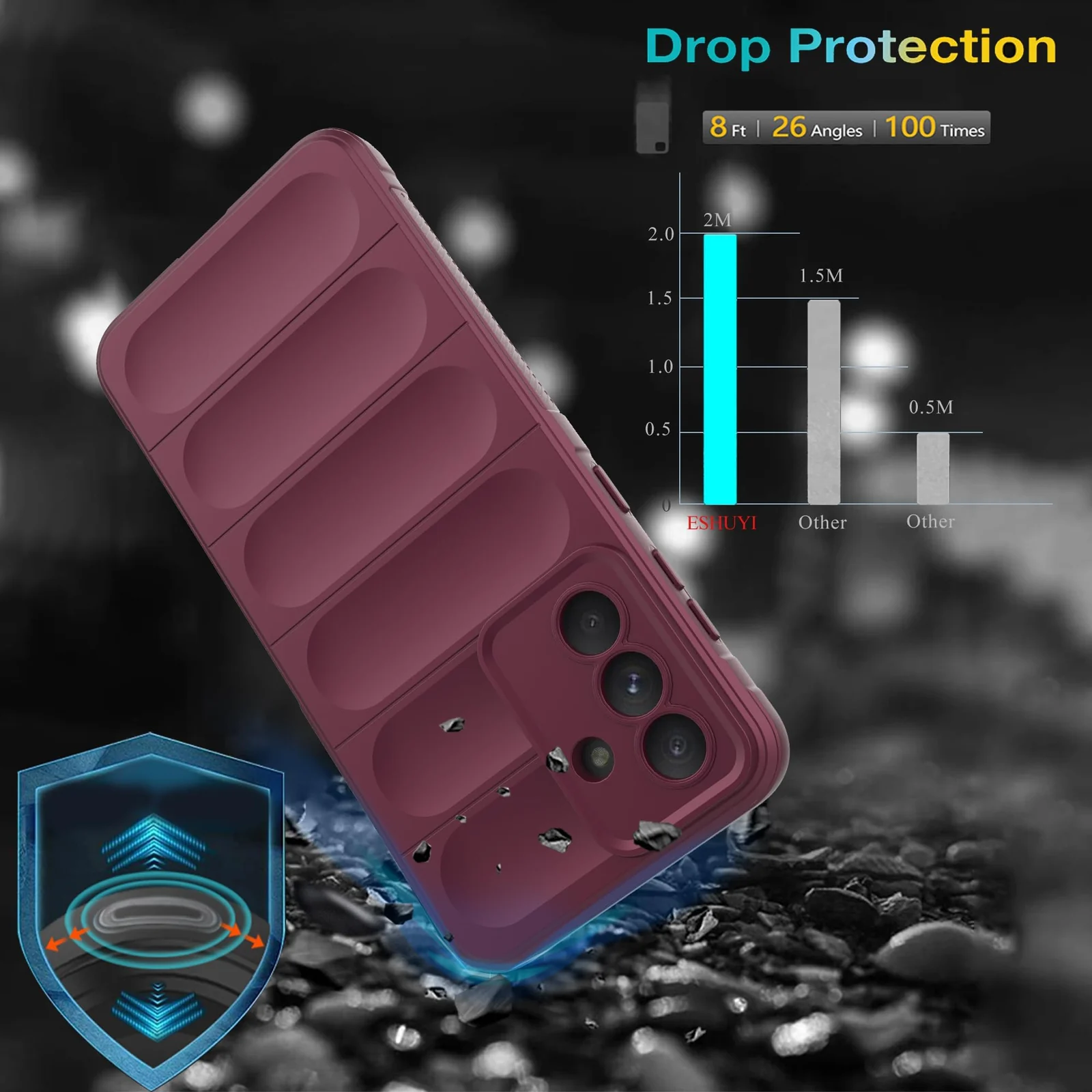 DL3 Mobilak Flexible Silicone and TPU Protective Case with Camera Protection for Samsung Galaxy A36 | Samsung Galaxy A56 - Wine Red