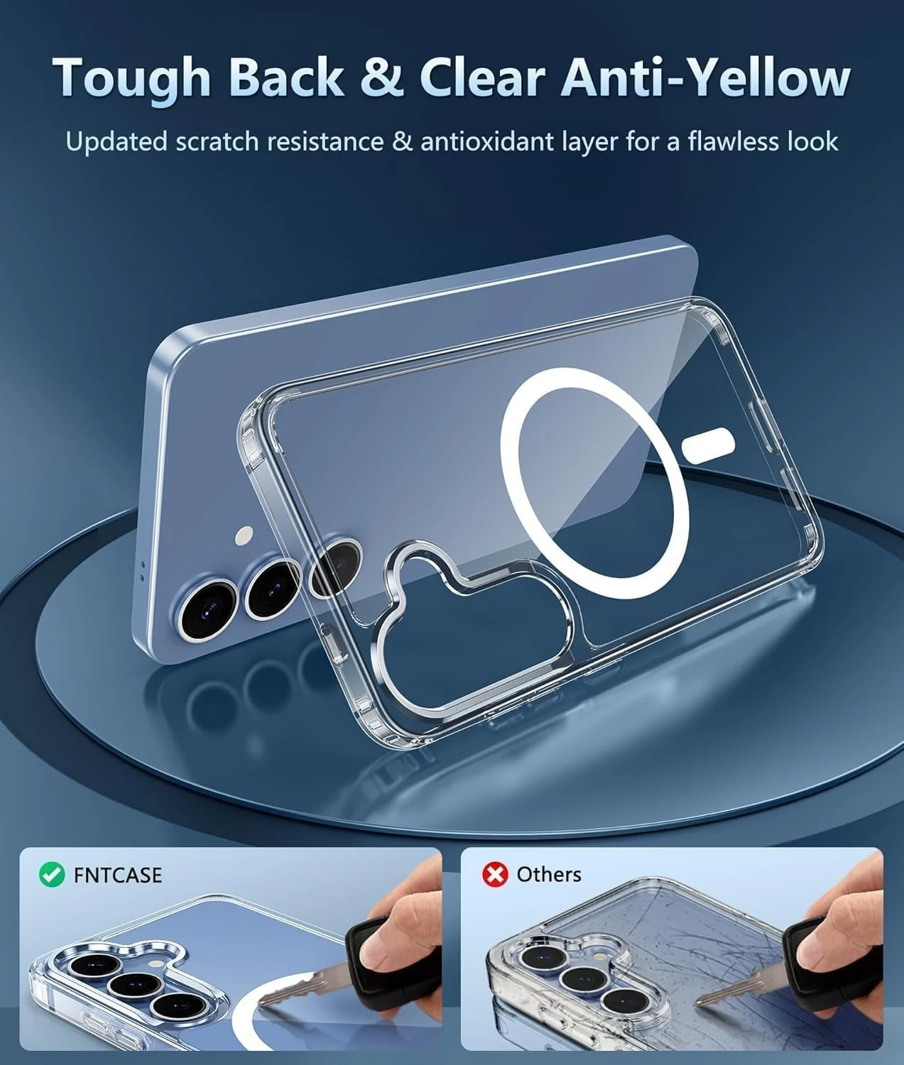 DL3 Mobilak for Samsung Galaxy S25 5G/Samsung S24 Case [Compatible with MagSafe] Slim Magnetic Bumper Case - Clear