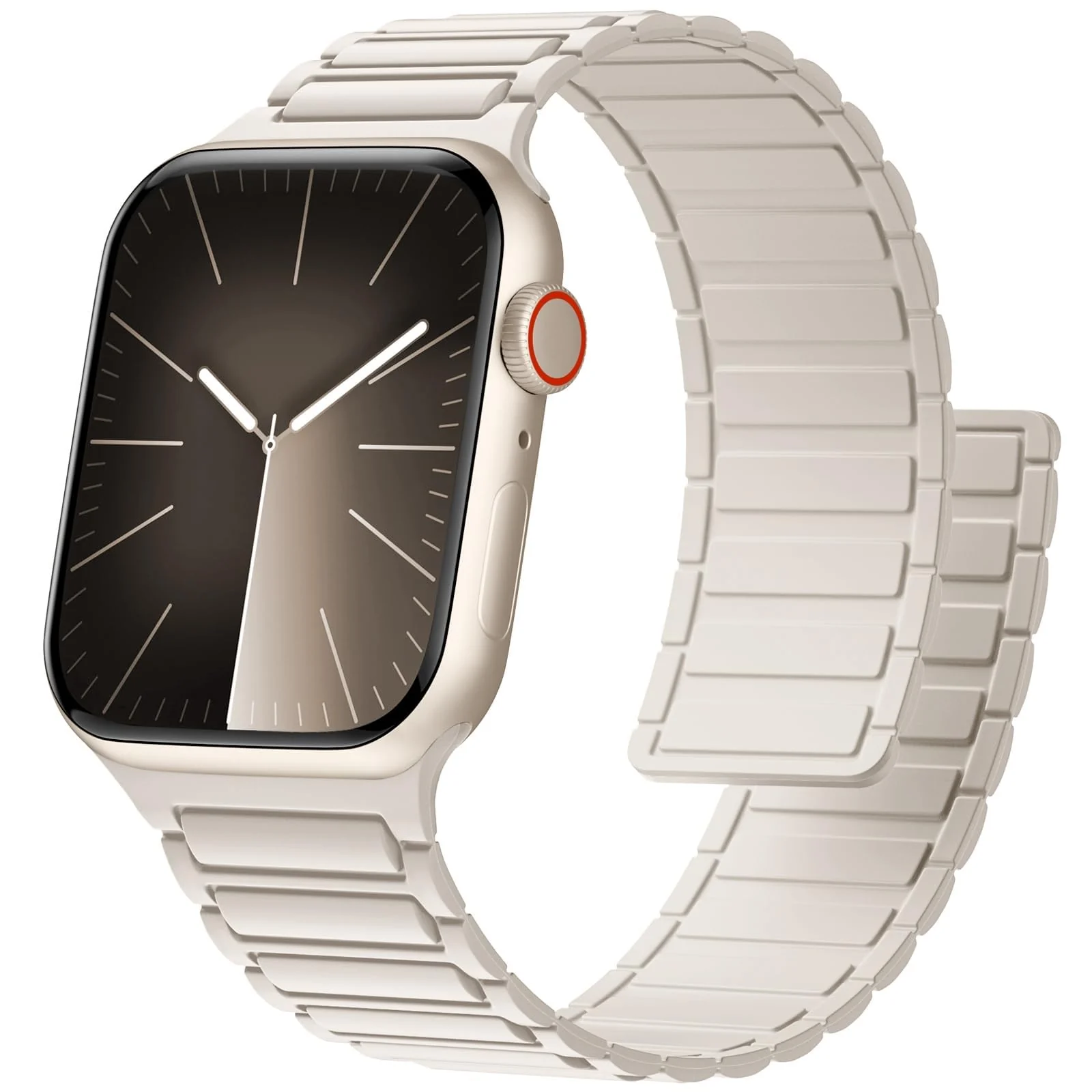 DL3 Mobilak Silicone Straps Compatible with Apple Watch Ultra Strap 49mm 46mm 45mm 44mm 42mm, Loop Band with Strong Magnetic Closure Designed for iWatch Ultra Ultra 2 Series 11 10 9 8 7 6 5 4 3 2 1 SE - B-Starlight